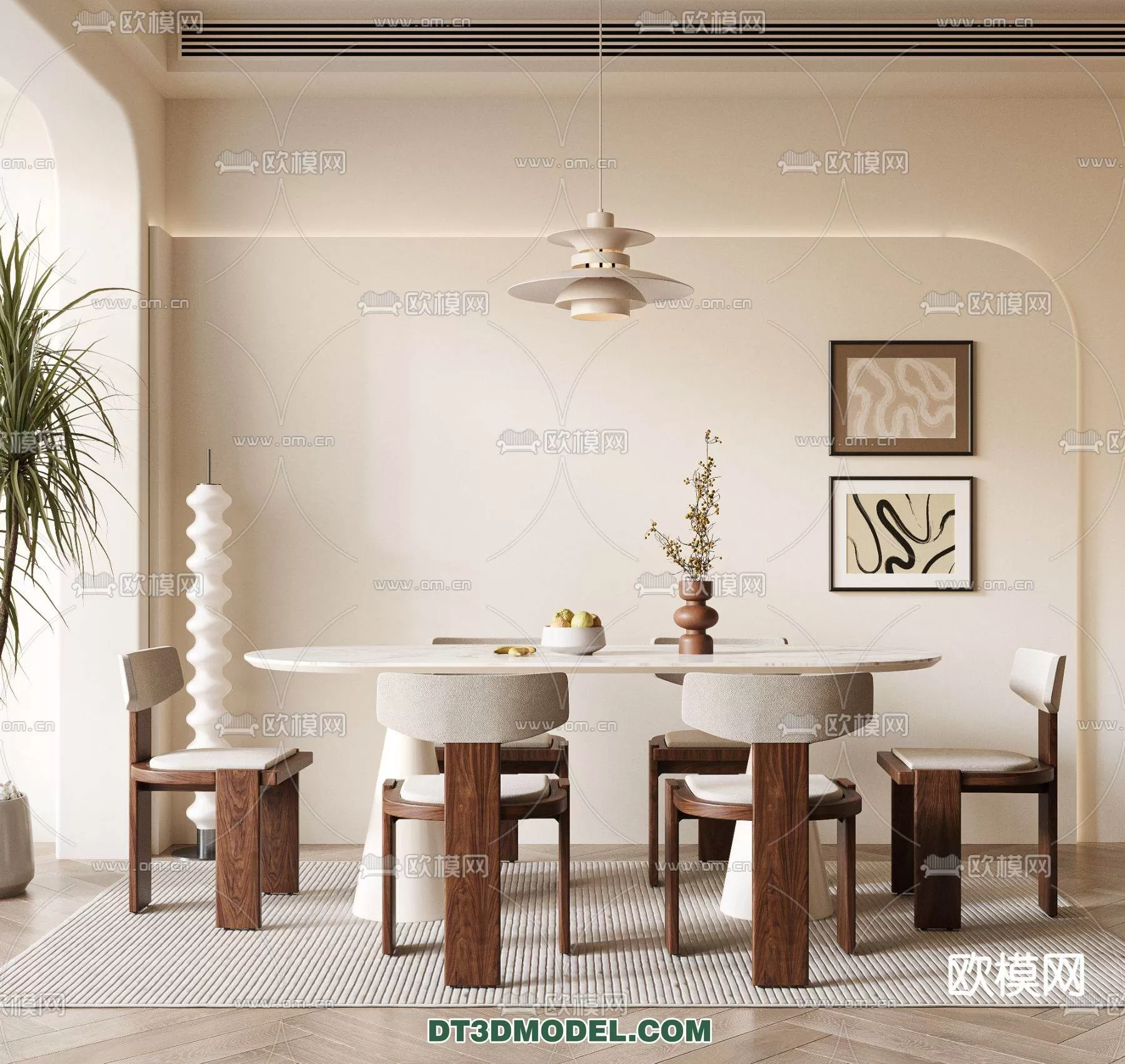 WABI SABI STYLE 3D MODELS – DINING TABLE – 0039