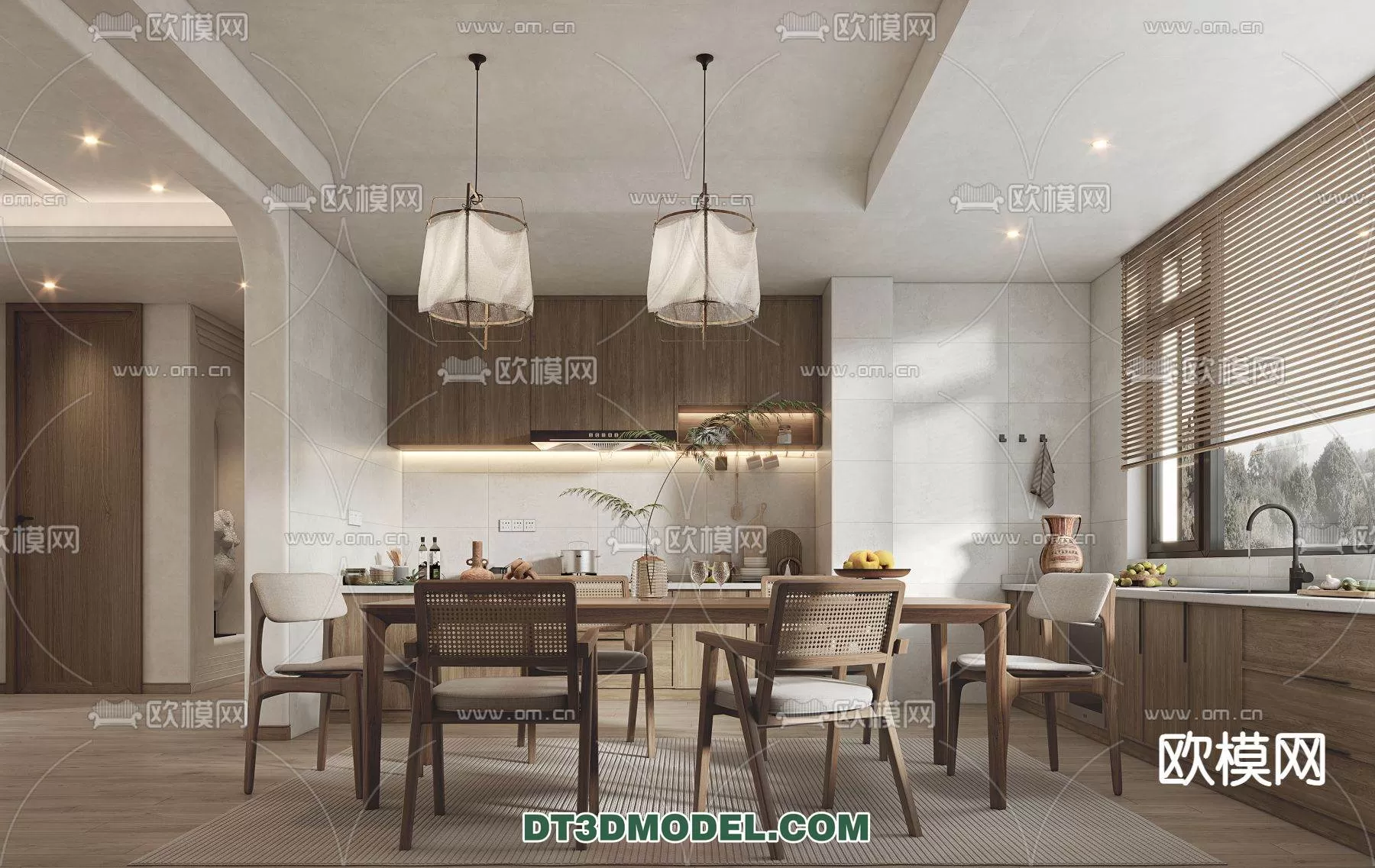 WABI SABI STYLE 3D MODELS – DINING TABLE – 0040