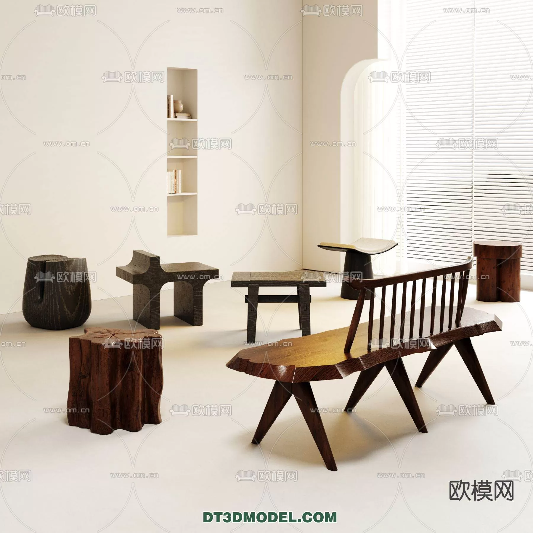 WABI SABI STYLE 3D MODELS – DINING TABLE – 0043