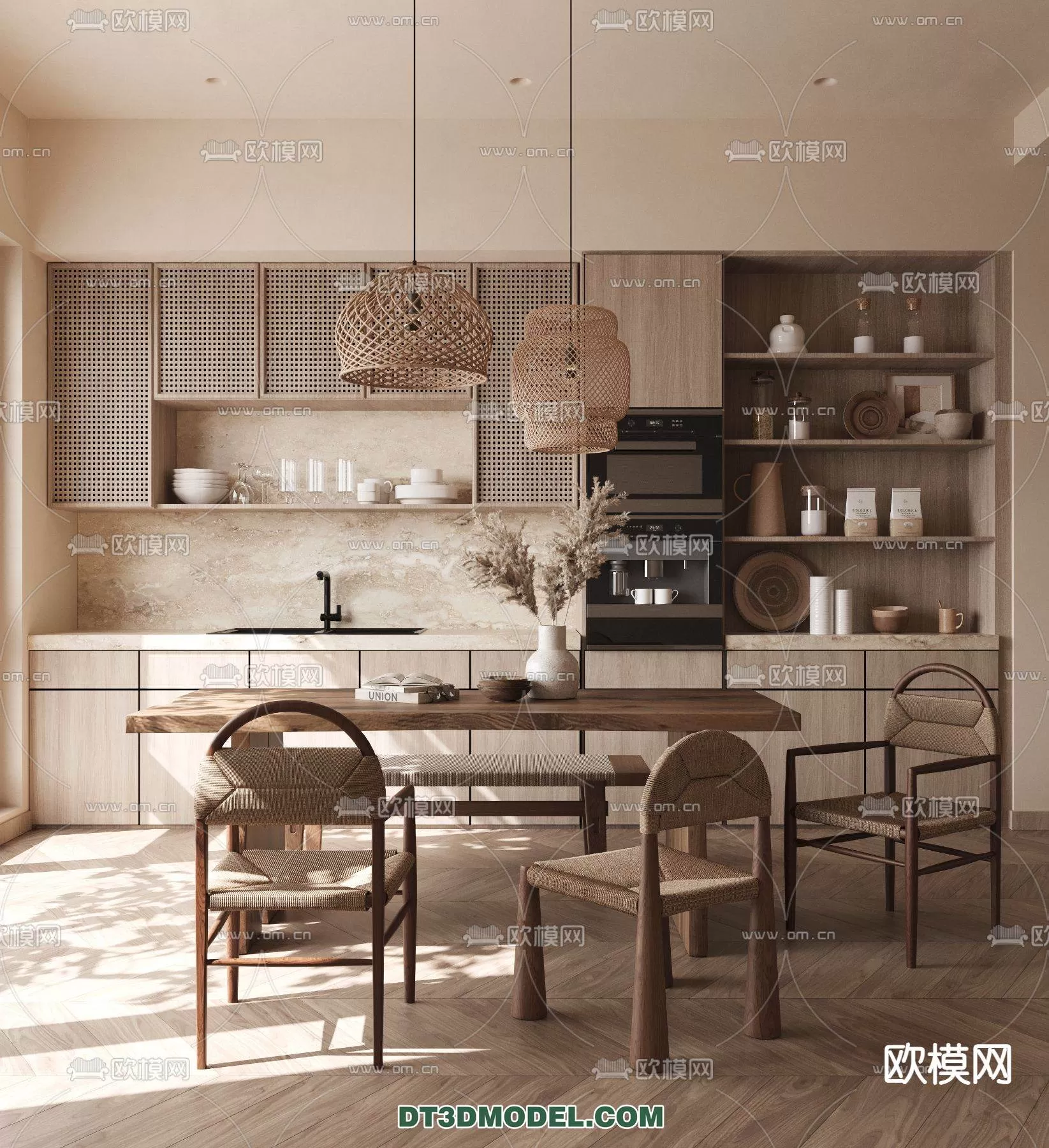 WABI SABI STYLE 3D MODELS – DINING TABLE – 0045