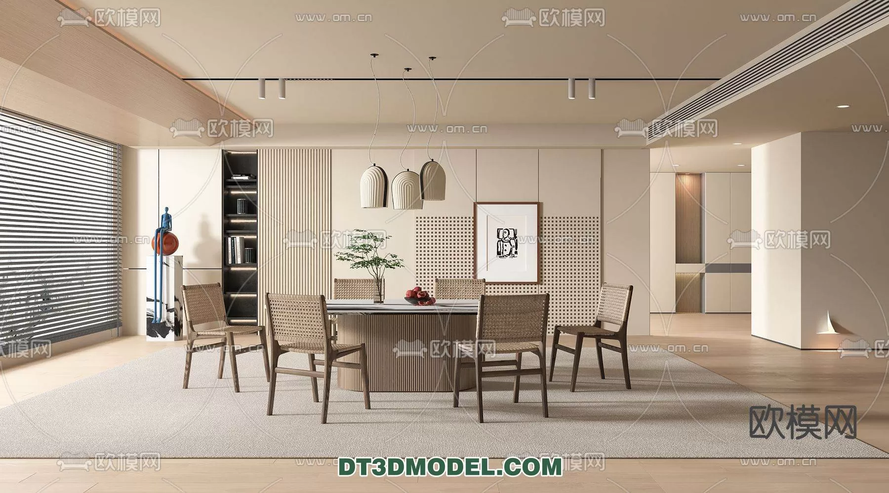 WABI SABI STYLE 3D MODELS – DINING TABLE – 0047
