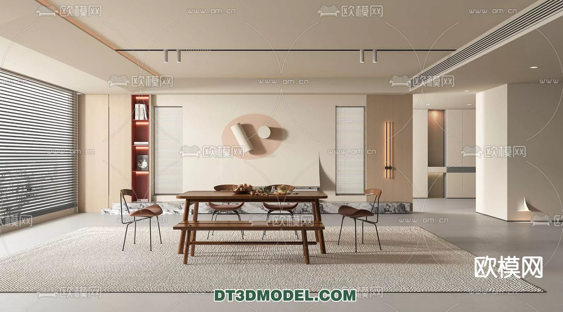 WABI SABI STYLE 3D MODELS – DINING TABLE – 0048