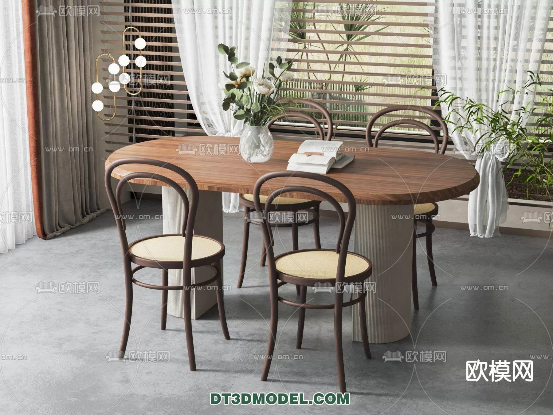 WABI SABI STYLE 3D MODELS – DINING TABLE – 0052