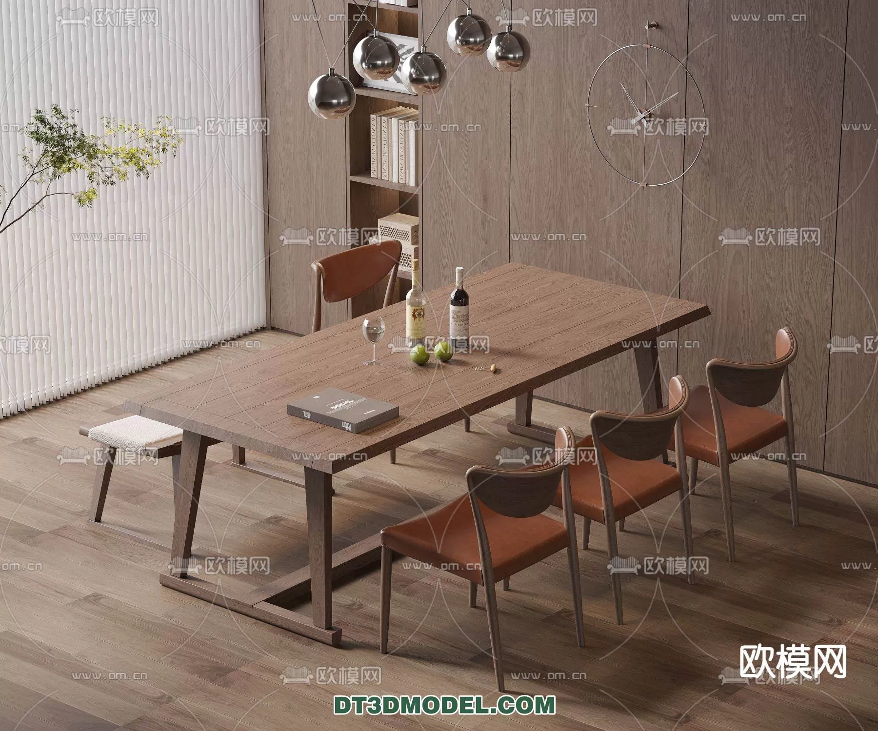 WABI SABI STYLE 3D MODELS – DINING TABLE – 0054