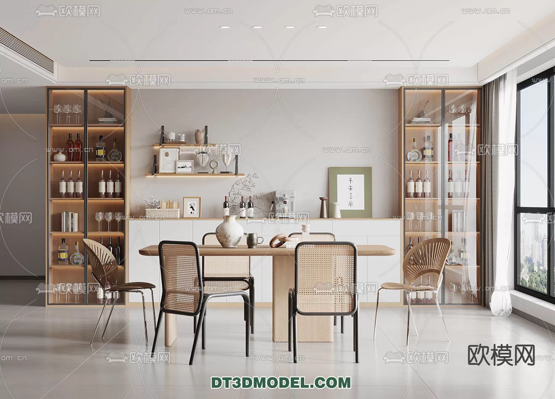 WABI SABI STYLE 3D MODELS – DINING TABLE – 0056
