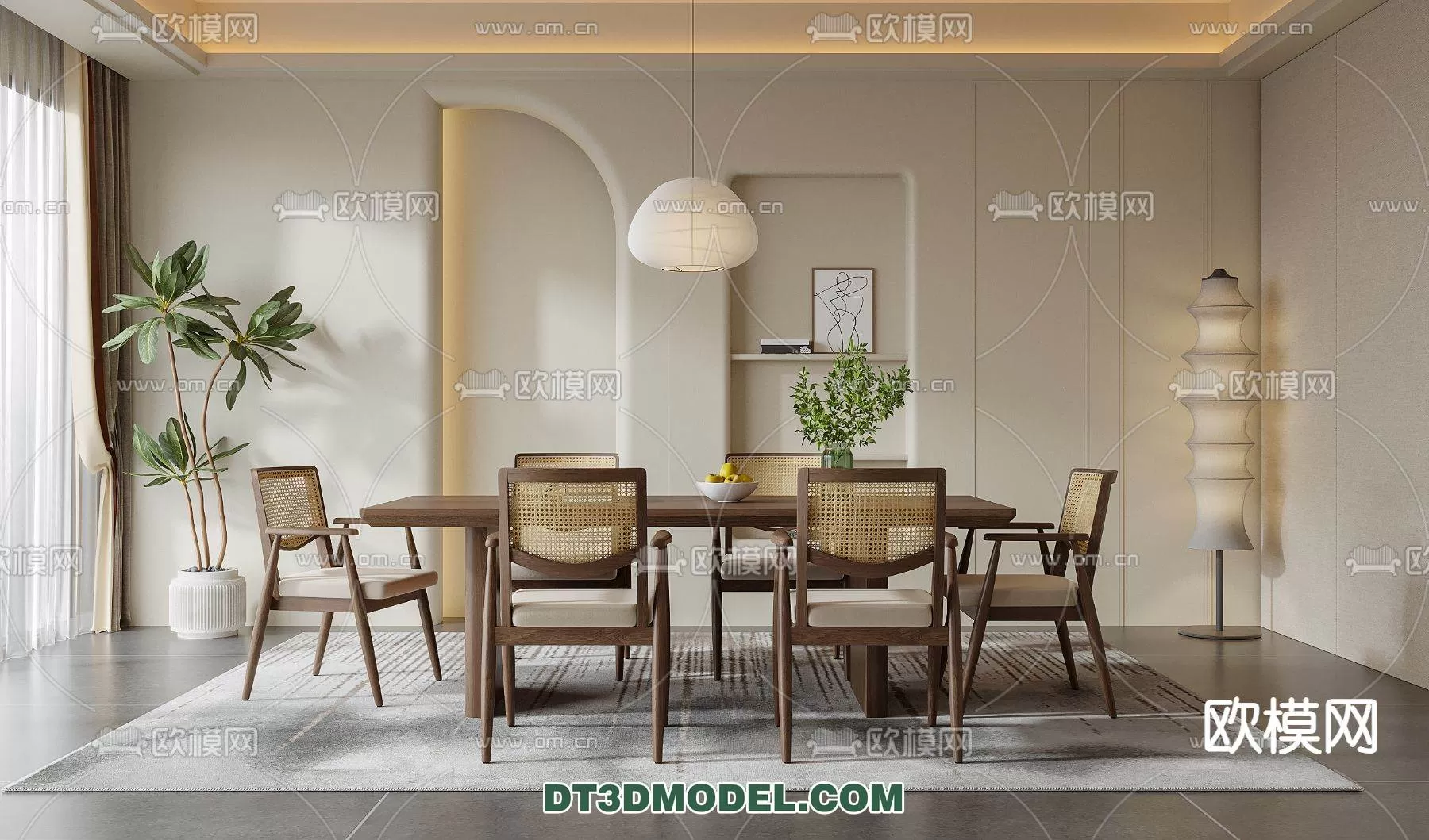 WABI SABI STYLE 3D MODELS – DINING TABLE – 0057