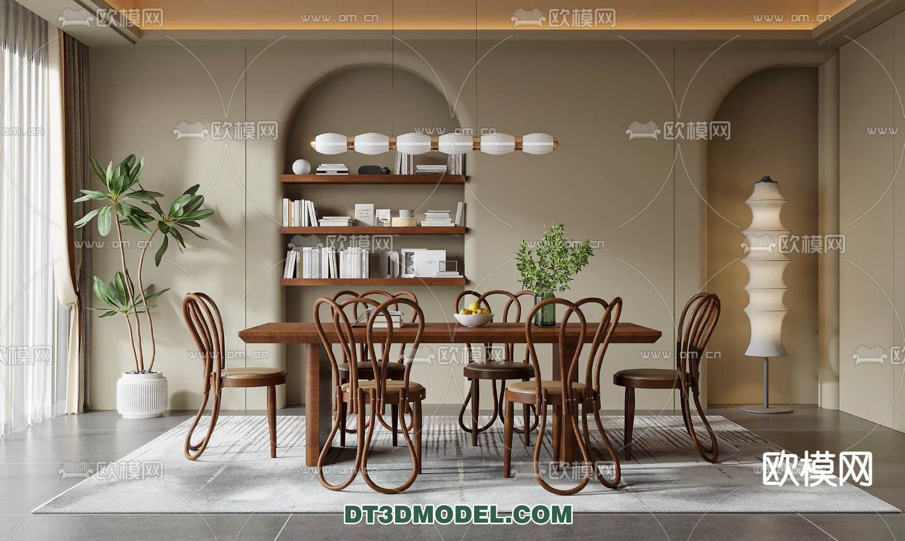 WABI SABI STYLE 3D MODELS – DINING TABLE – 0060