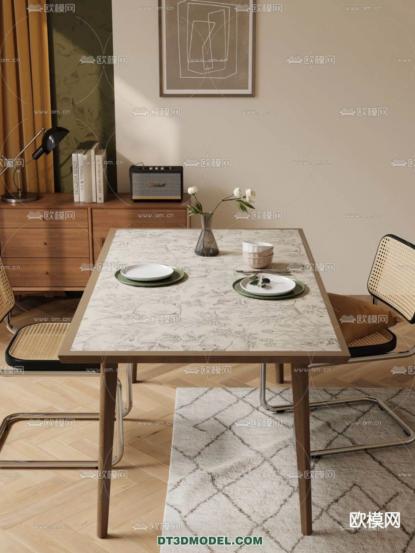 WABI SABI STYLE 3D MODELS – DINING TABLE – 0061