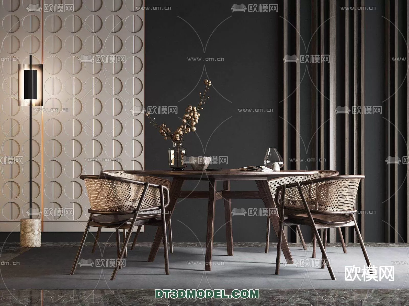 WABI SABI STYLE 3D MODELS – DINING TABLE – 0063