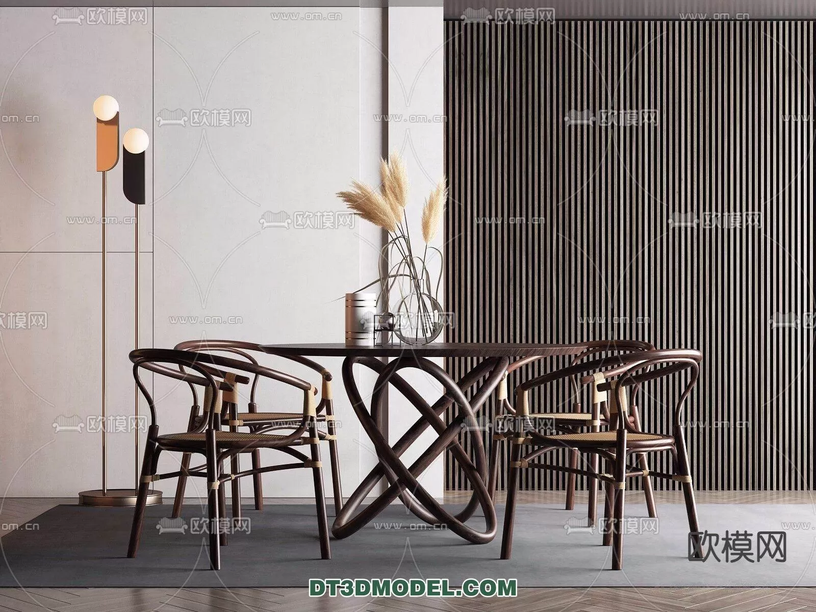 WABI SABI STYLE 3D MODELS – DINING TABLE – 0064