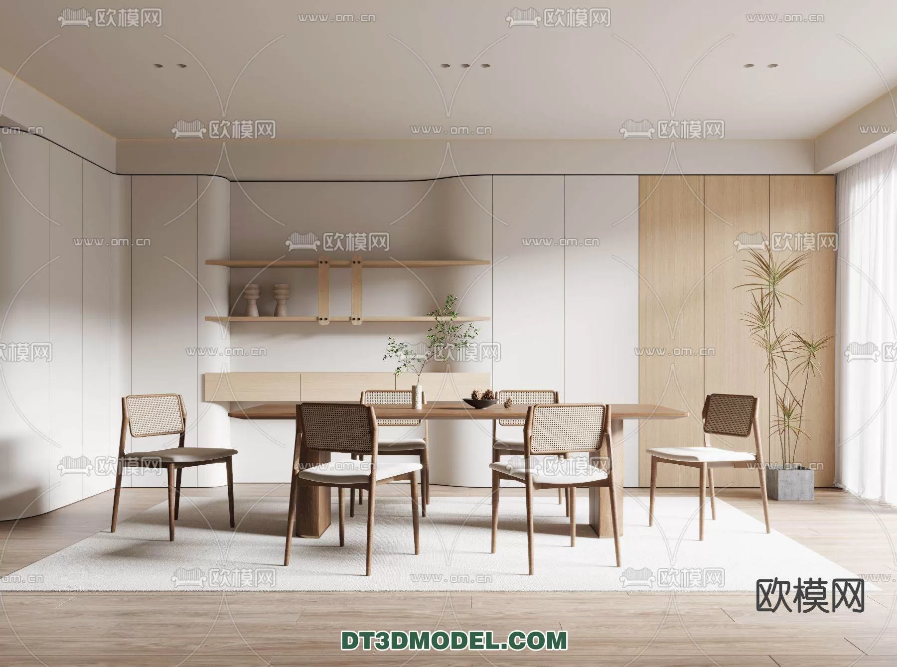 WABI SABI STYLE 3D MODELS – DINING TABLE – 0065