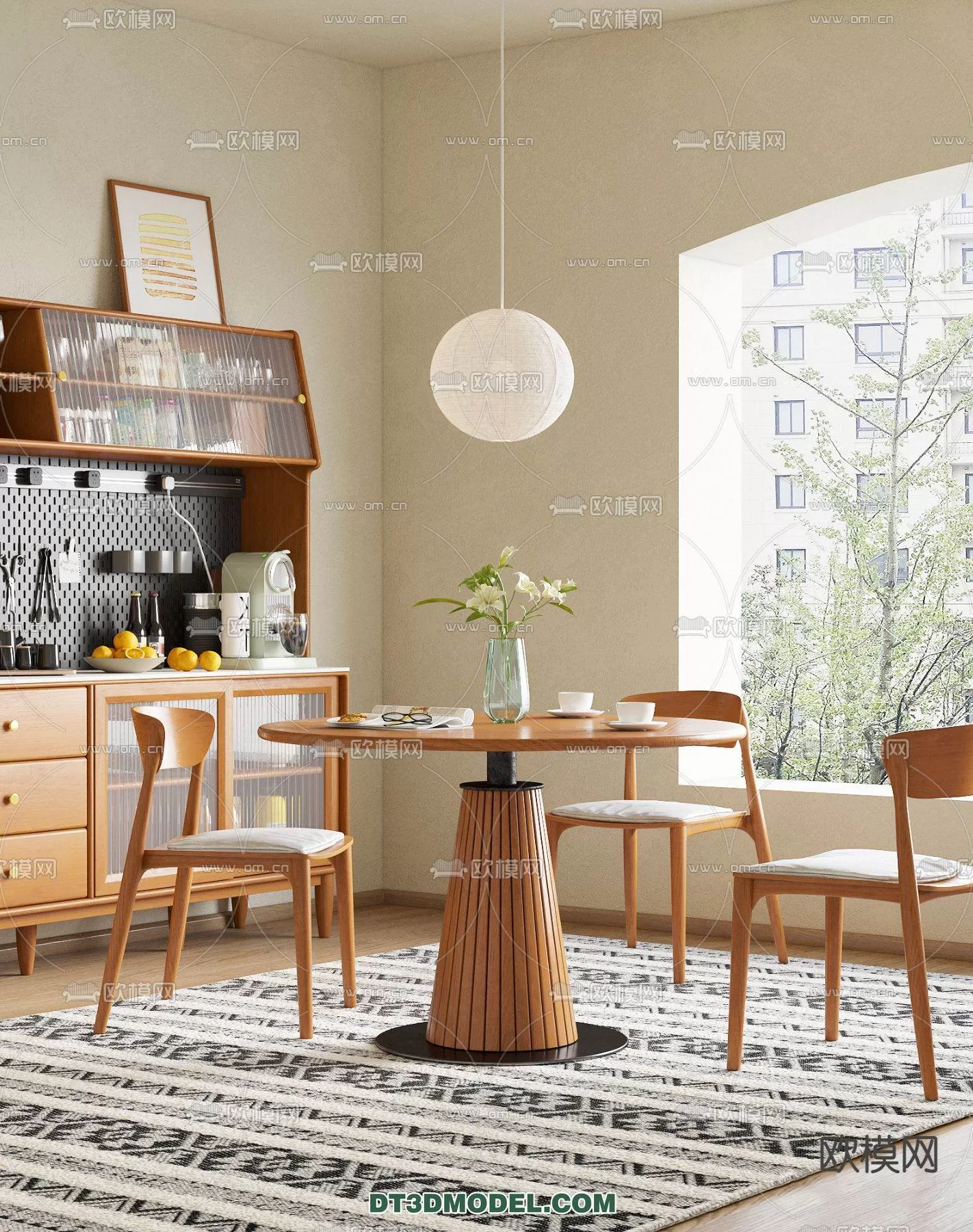 WABI SABI STYLE 3D MODELS – DINING TABLE – 0067