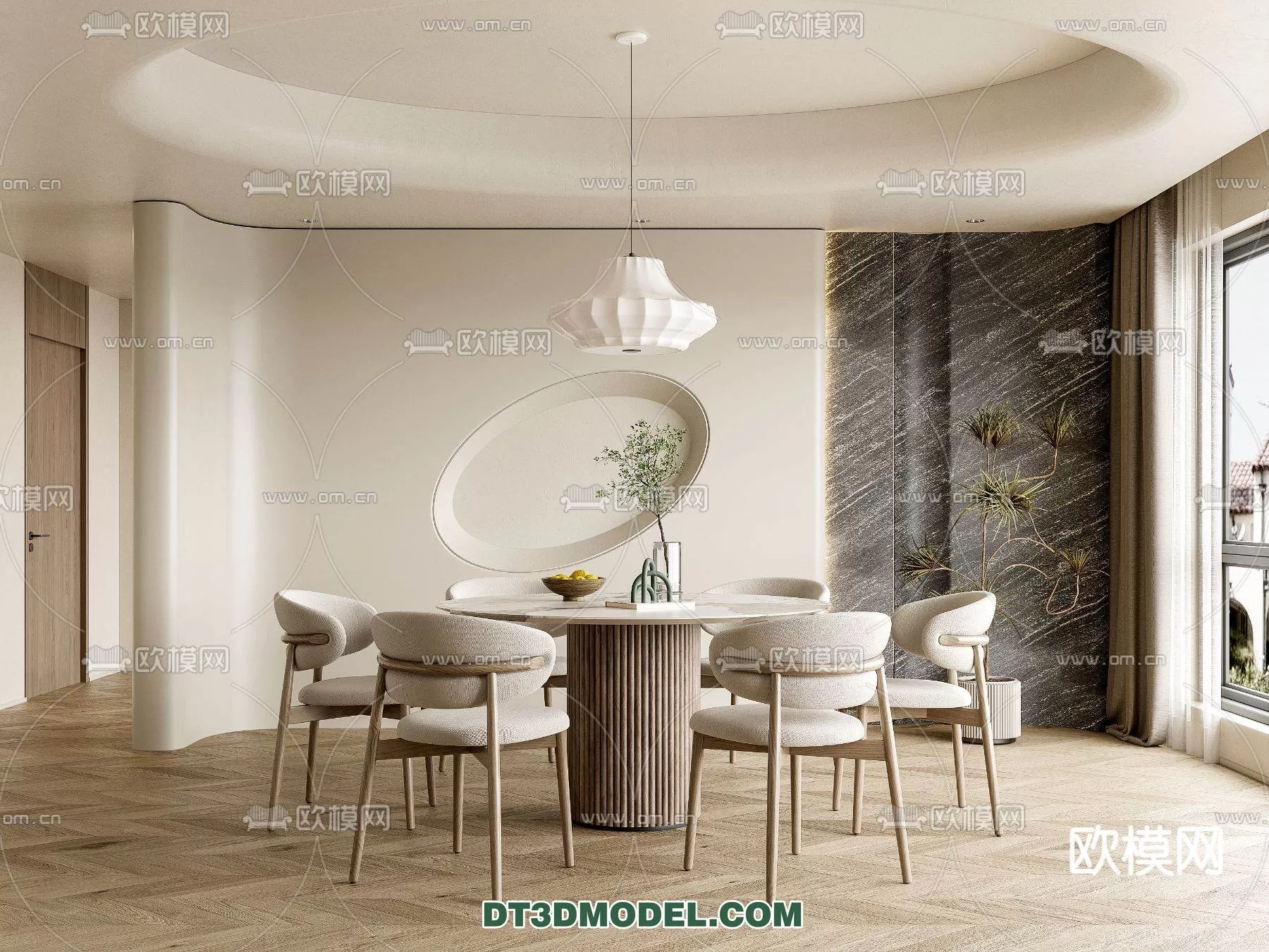 WABI SABI STYLE 3D MODELS – DINING TABLE – 0069