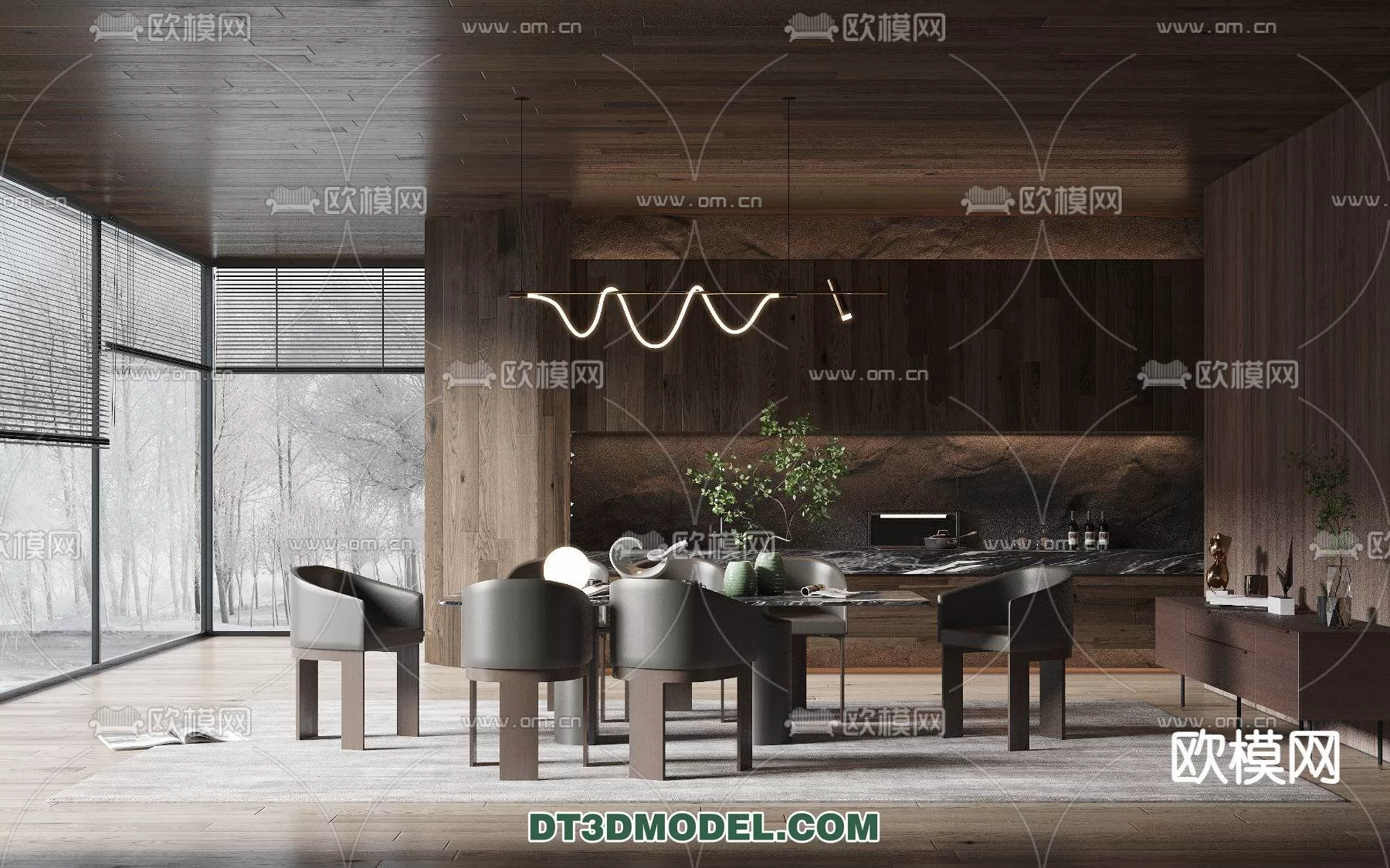 WABI SABI STYLE 3D MODELS – DINING TABLE – 0070