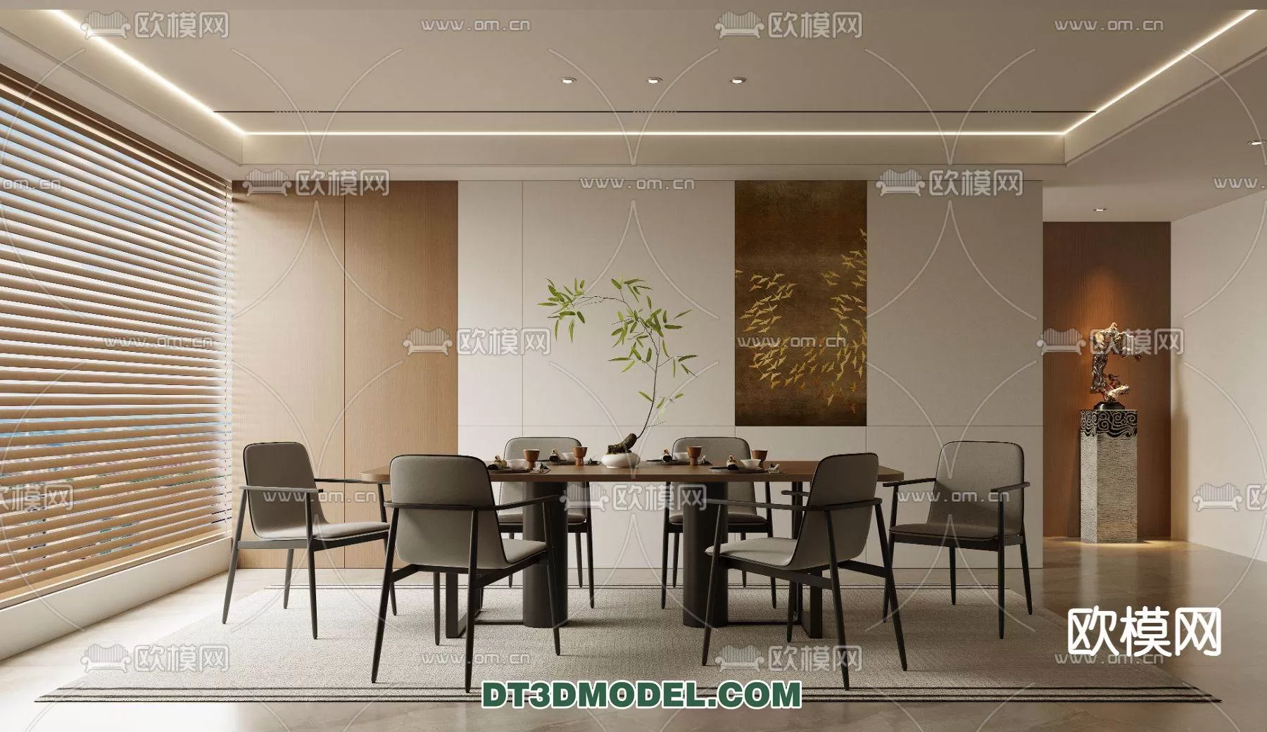 WABI SABI STYLE 3D MODELS – DINING TABLE – 0075