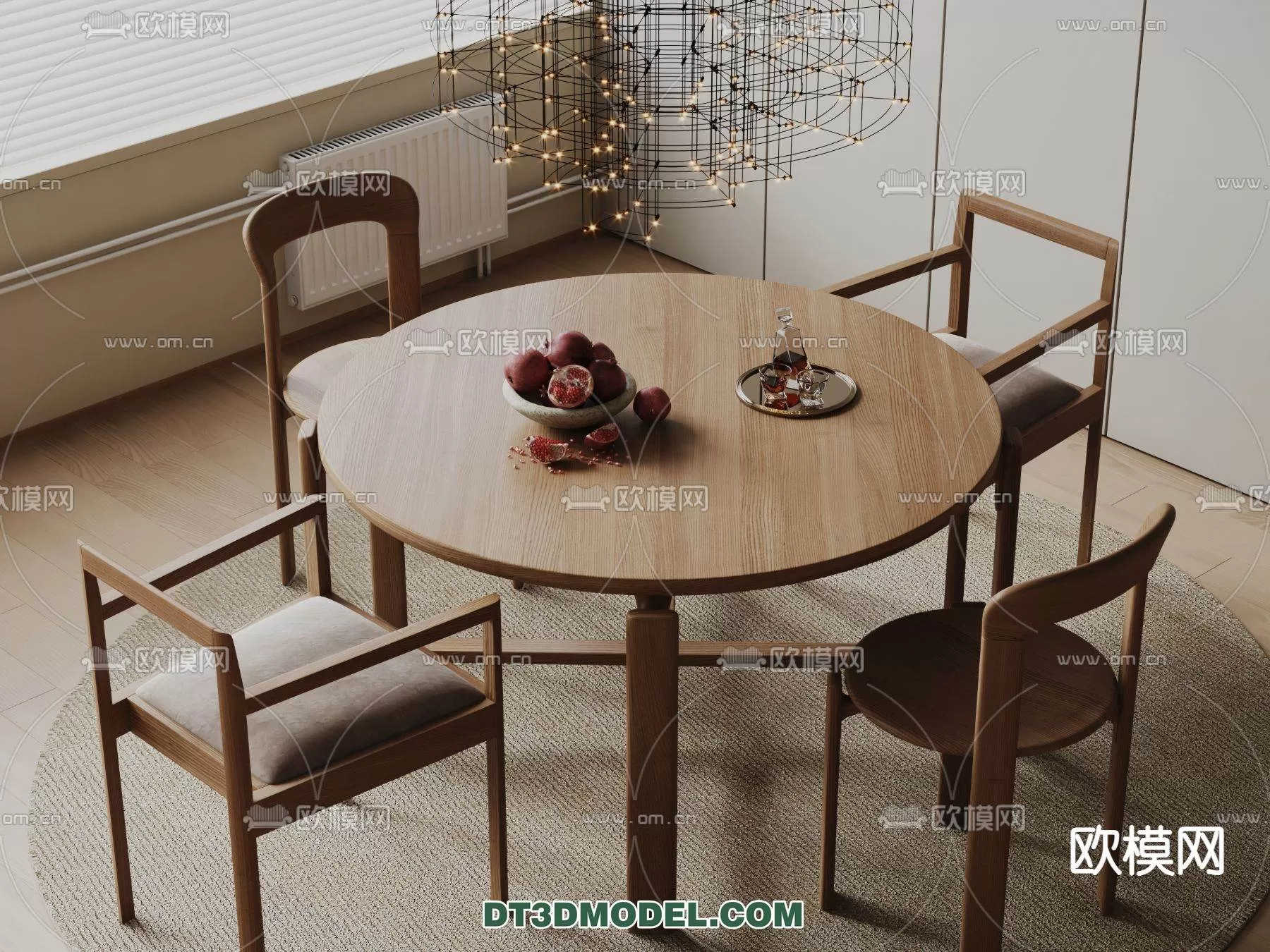 WABI SABI STYLE 3D MODELS – DINING TABLE – 0076