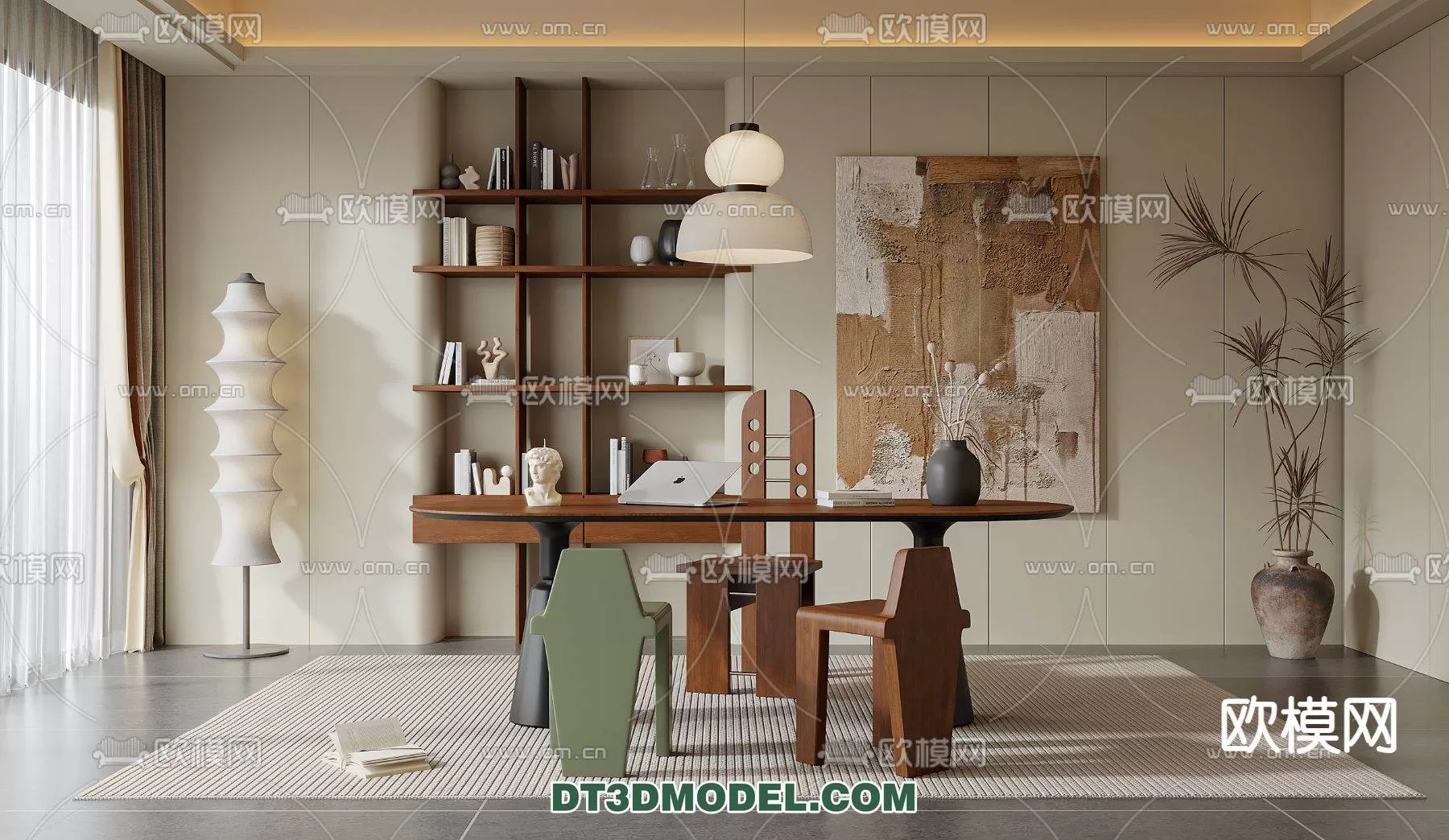 WABI SABI STYLE 3D MODELS – DINING TABLE – 0079