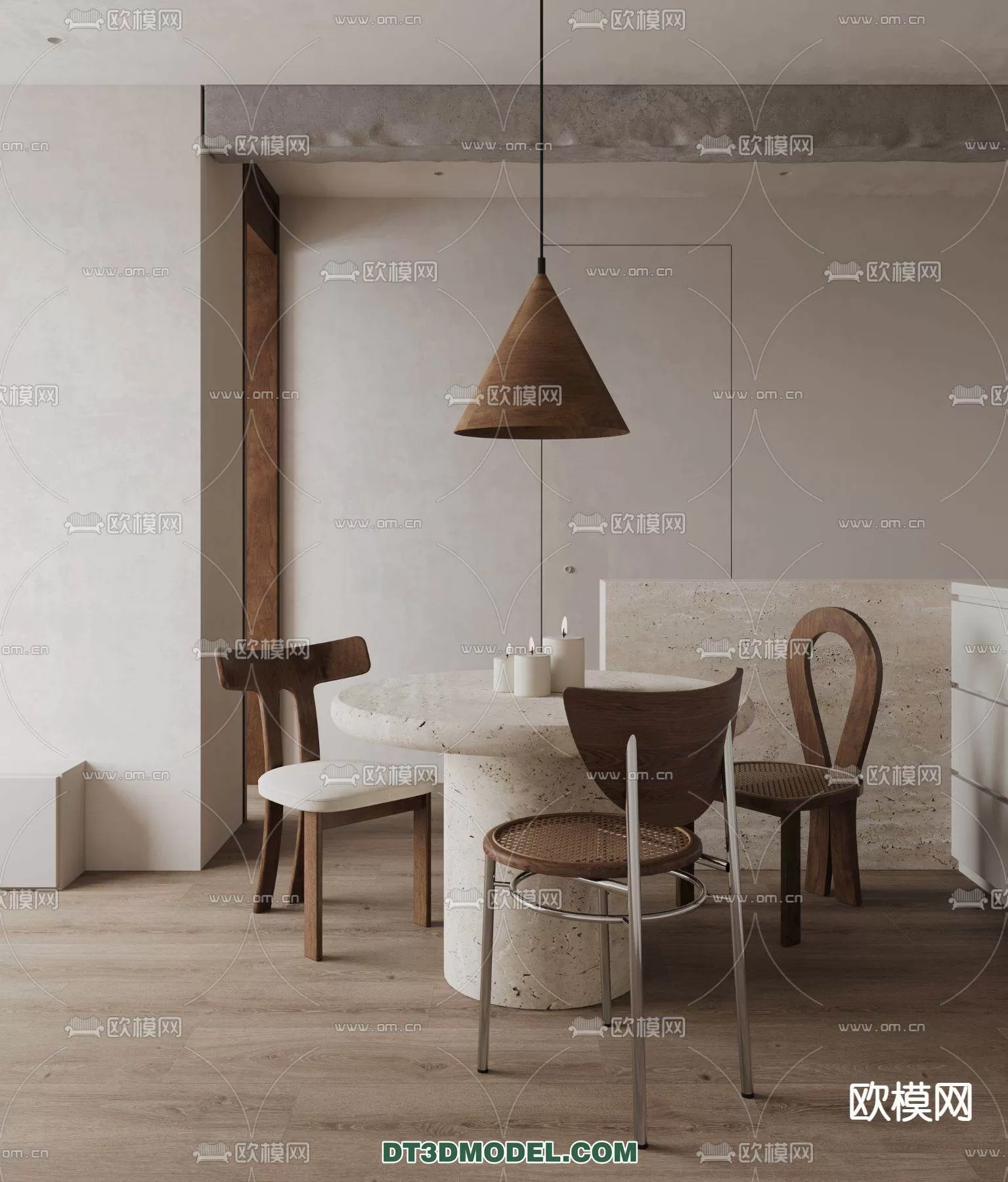 WABI SABI STYLE 3D MODELS – DINING TABLE – 0080