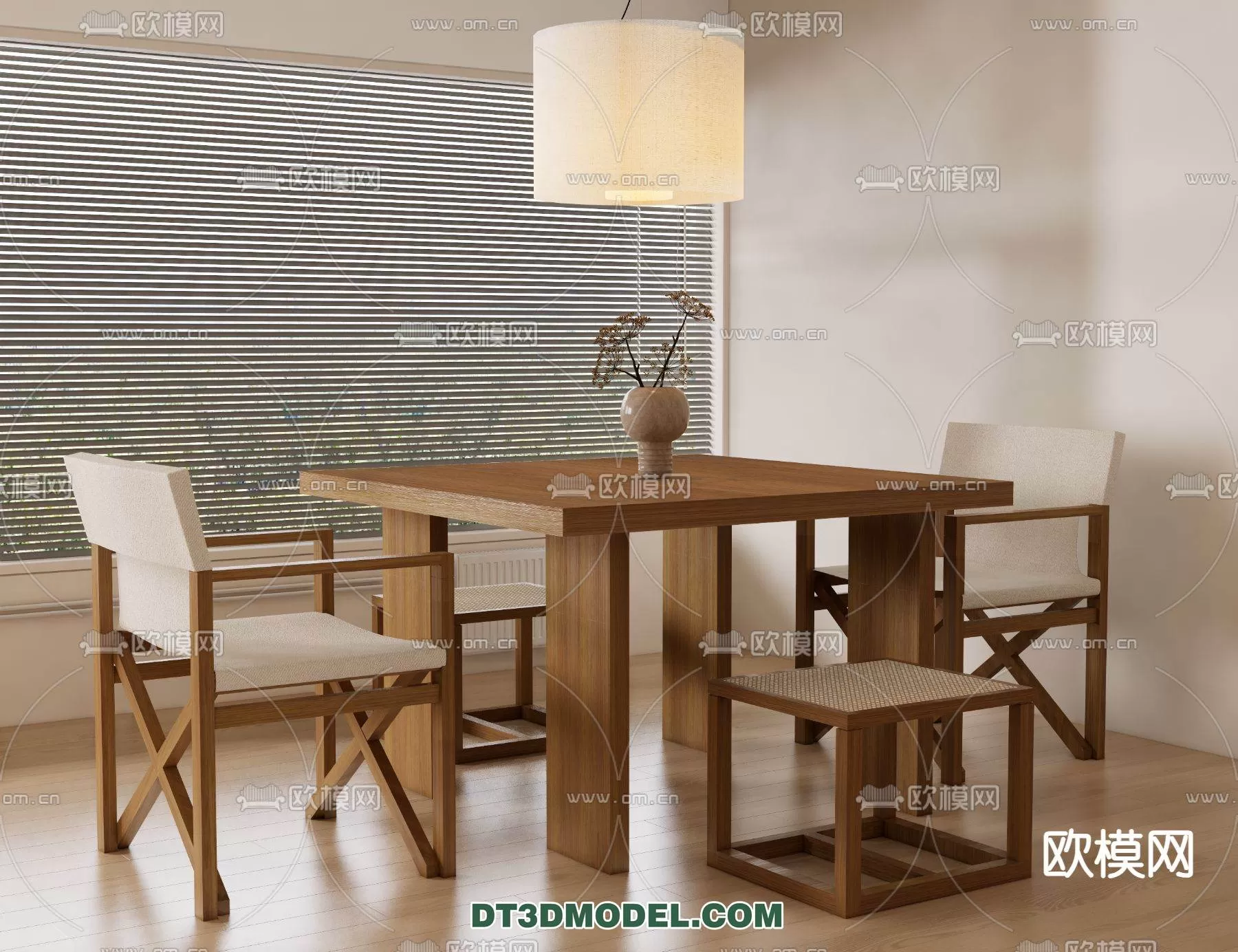 WABI SABI STYLE 3D MODELS – DINING TABLE – 0083