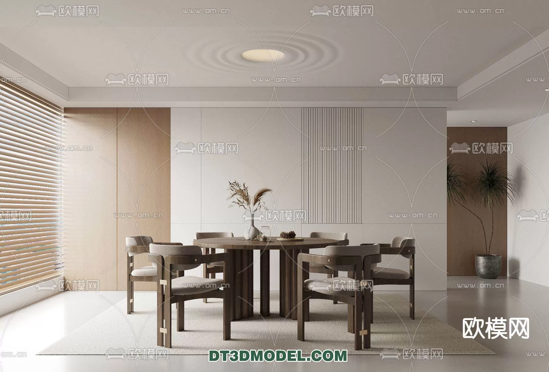 WABI SABI STYLE 3D MODELS – DINING TABLE – 0085