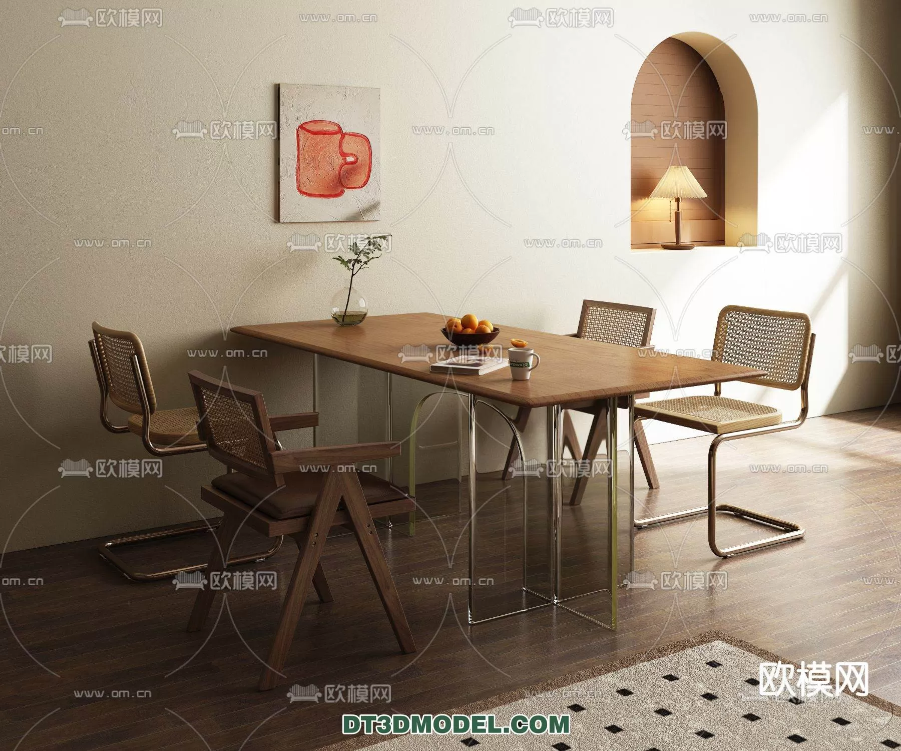WABI SABI STYLE 3D MODELS – DINING TABLE – 0086