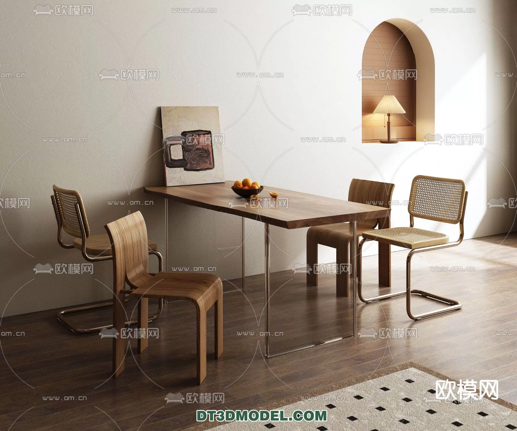 WABI SABI STYLE 3D MODELS – DINING TABLE – 0089
