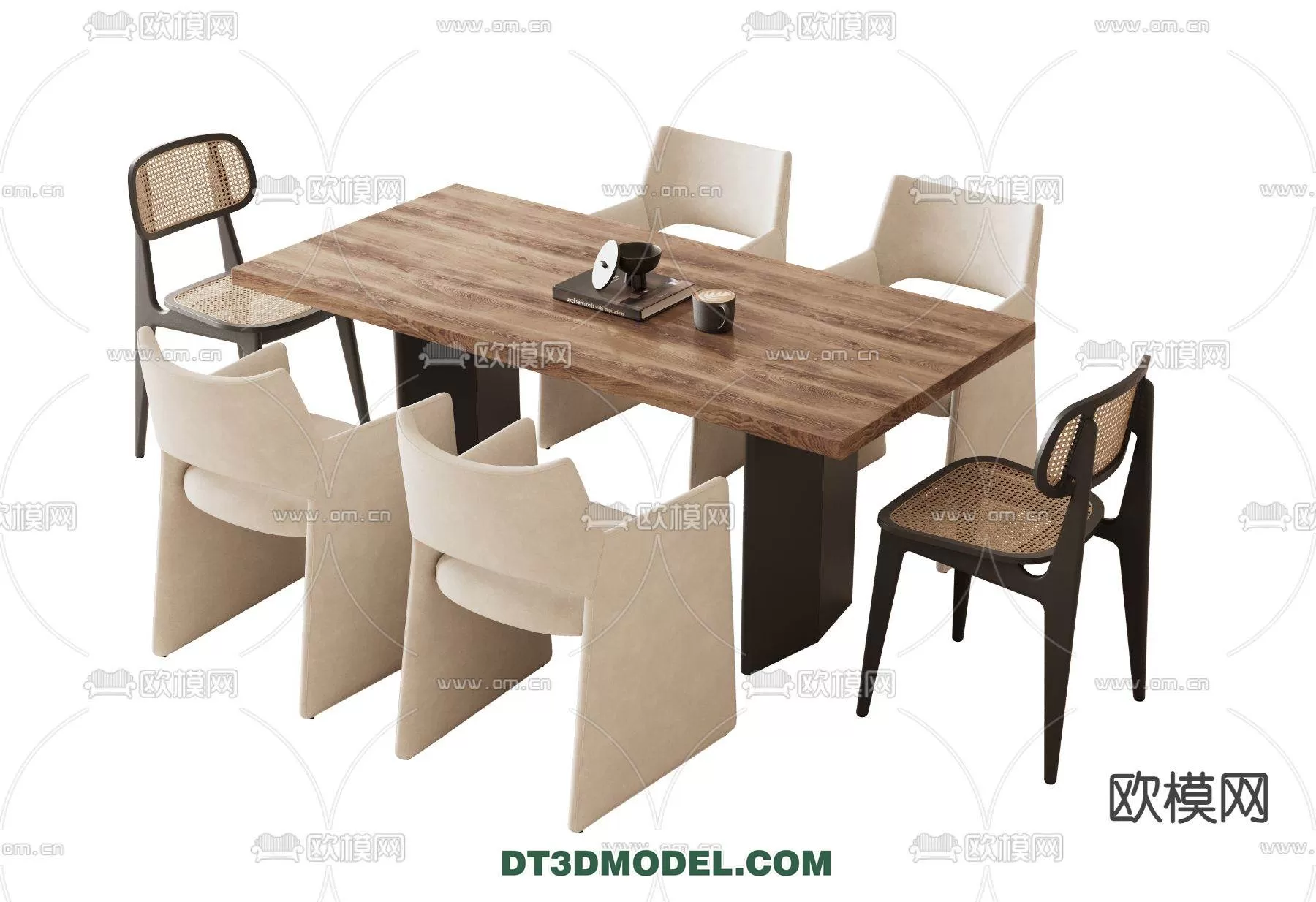 WABI SABI STYLE 3D MODELS – DINING TABLE – 0091