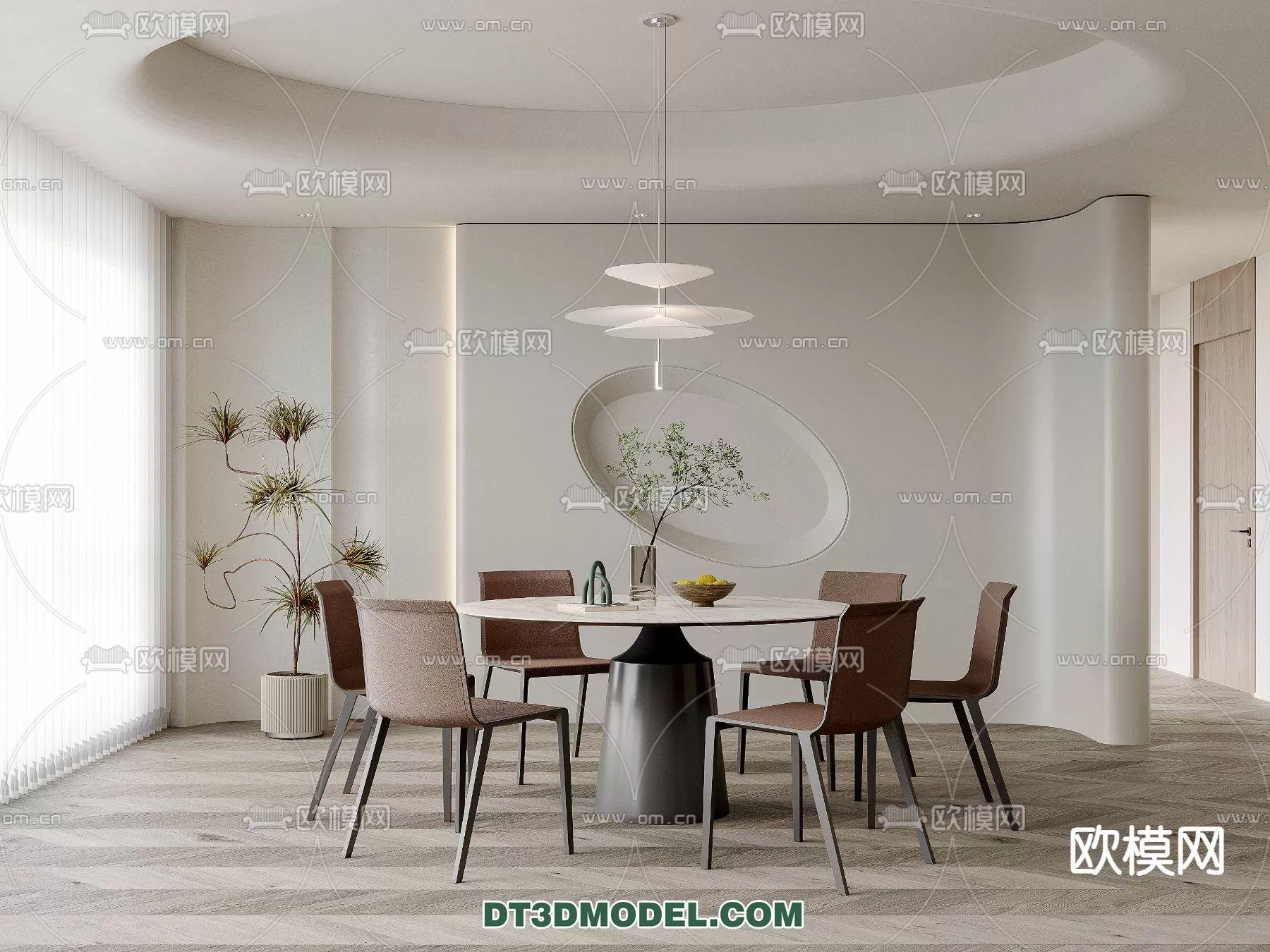 WABI SABI STYLE 3D MODELS – DINING TABLE – 0093