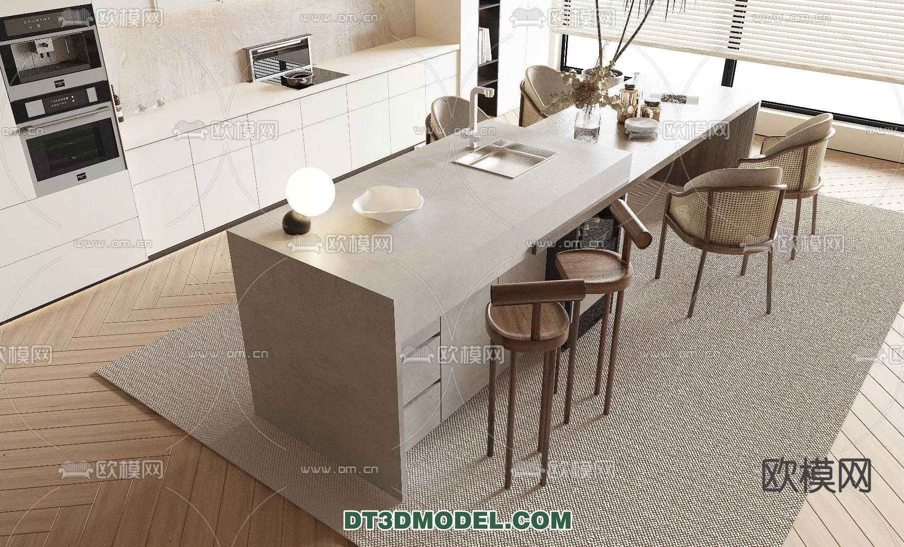 WABI SABI STYLE 3D MODELS – DINING TABLE – 0094