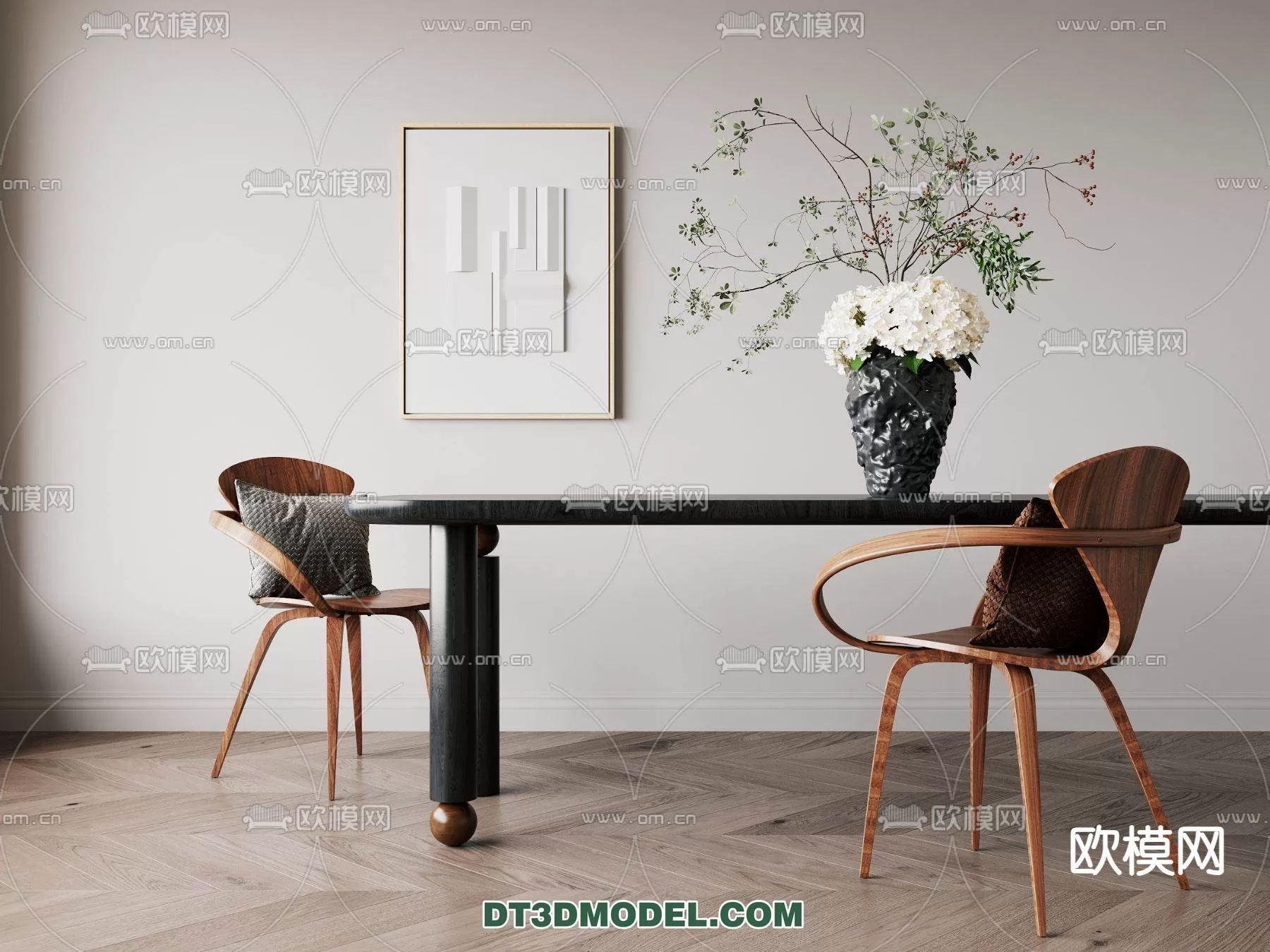 WABI SABI STYLE 3D MODELS – DINING TABLE – 0096