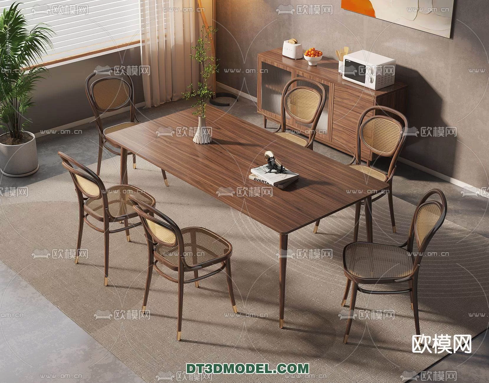 WABI SABI STYLE 3D MODELS – DINING TABLE – 0098