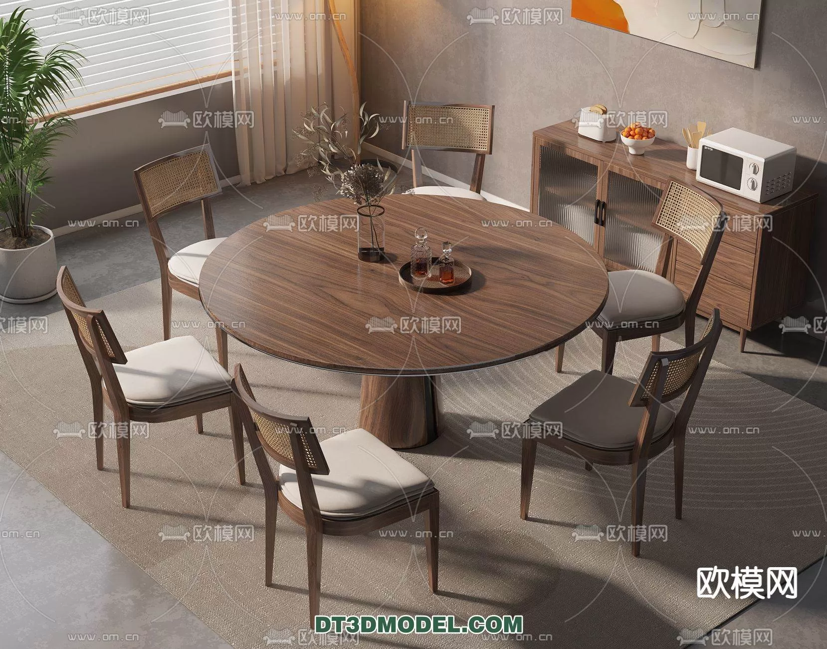 WABI SABI STYLE 3D MODELS – DINING TABLE – 0099