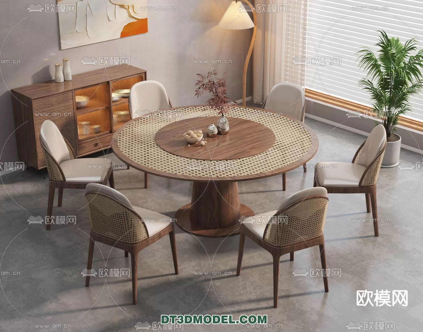 WABI SABI STYLE 3D MODELS – DINING TABLE – 0100