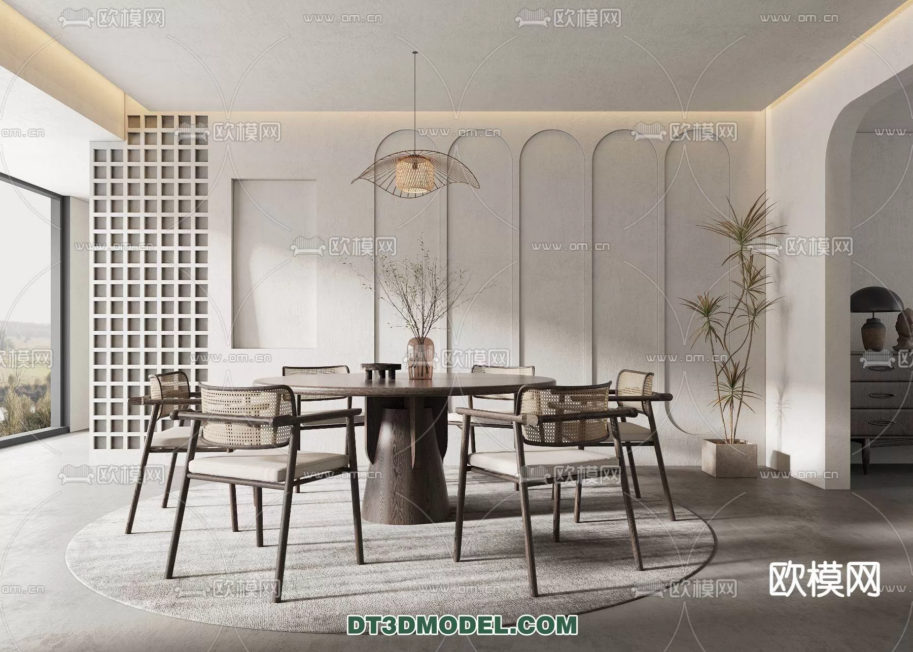 WABI SABI STYLE 3D MODELS – DINING TABLE – 0101