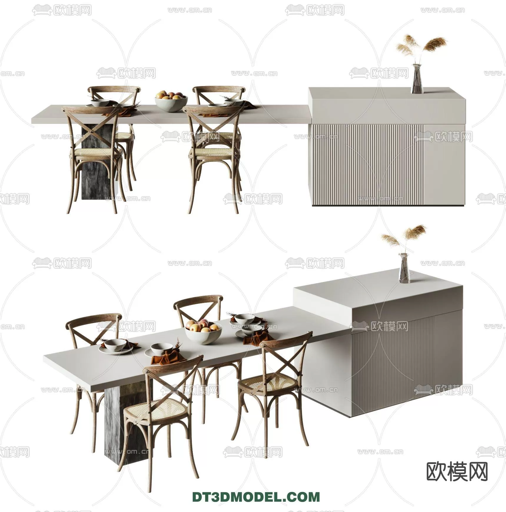 WABI SABI STYLE 3D MODELS – DINING TABLE – 0103
