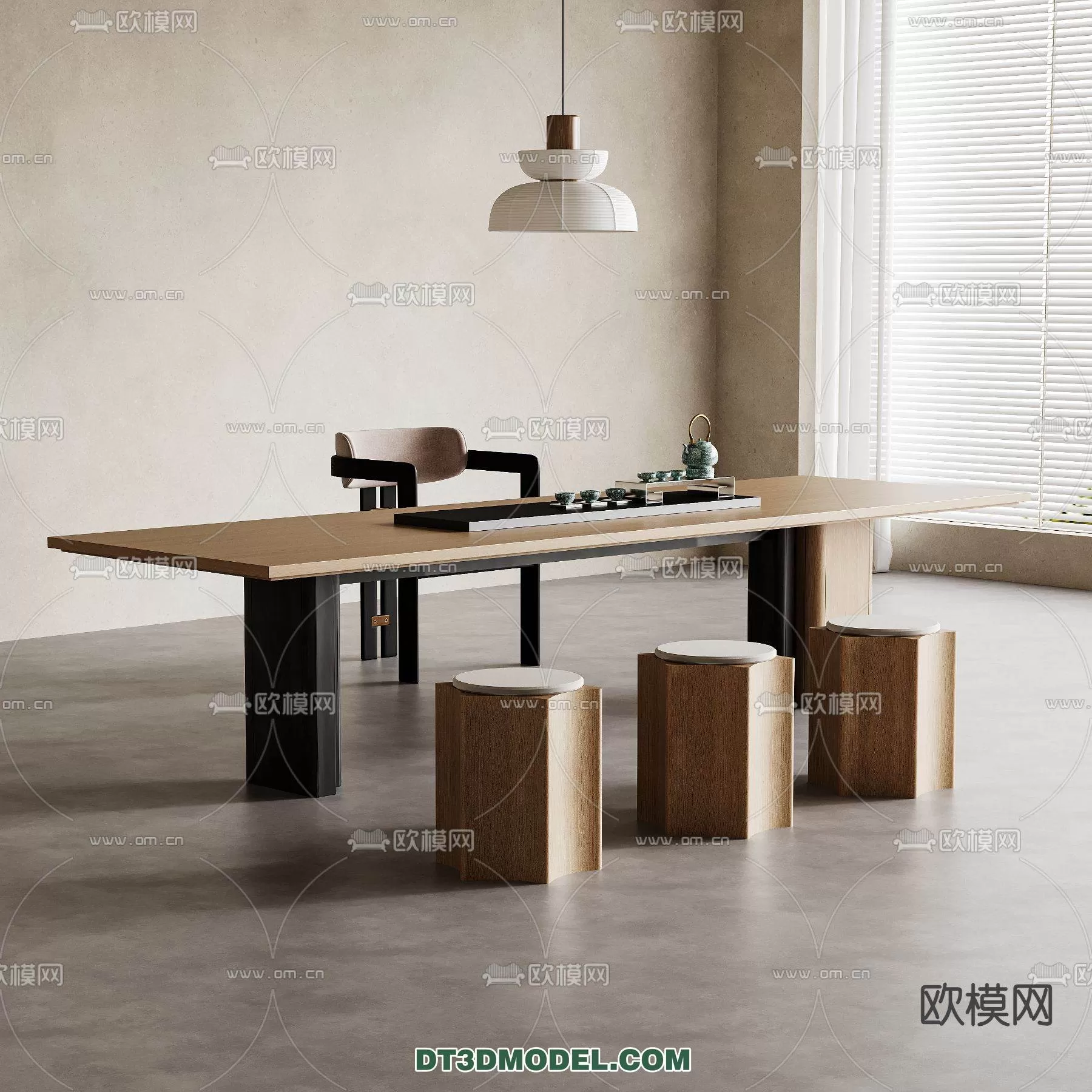 WABI SABI STYLE 3D MODELS – DINING TABLE – 0105