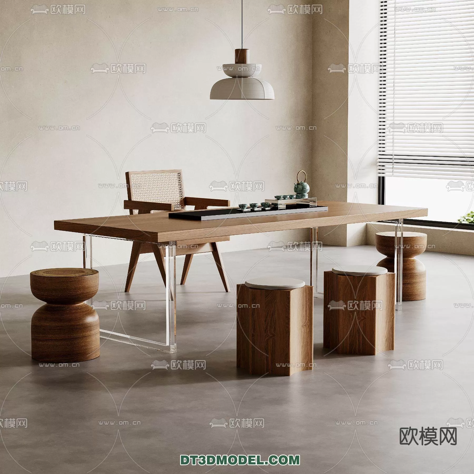 WABI SABI STYLE 3D MODELS – DINING TABLE – 0106
