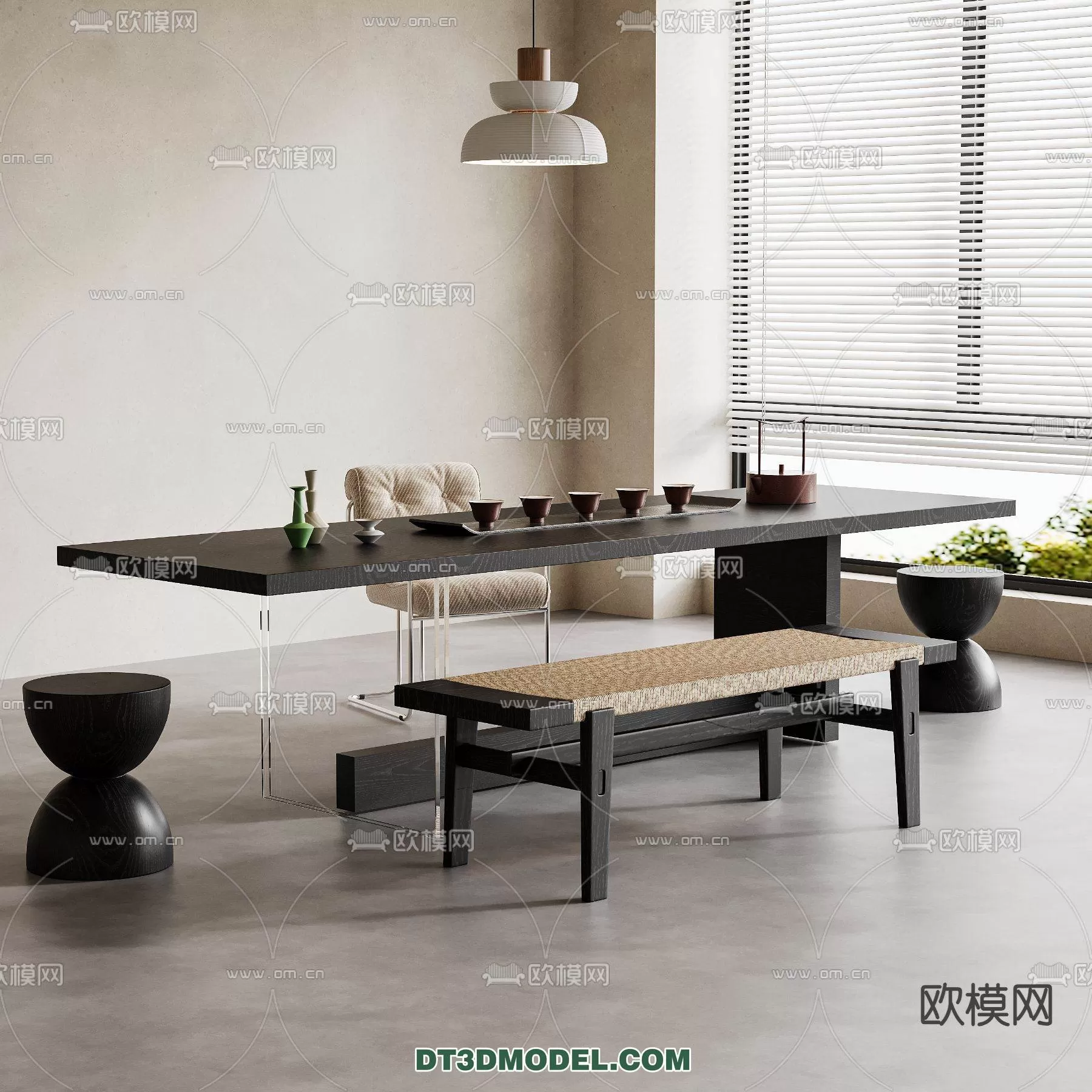 WABI SABI STYLE 3D MODELS – DINING TABLE – 0107