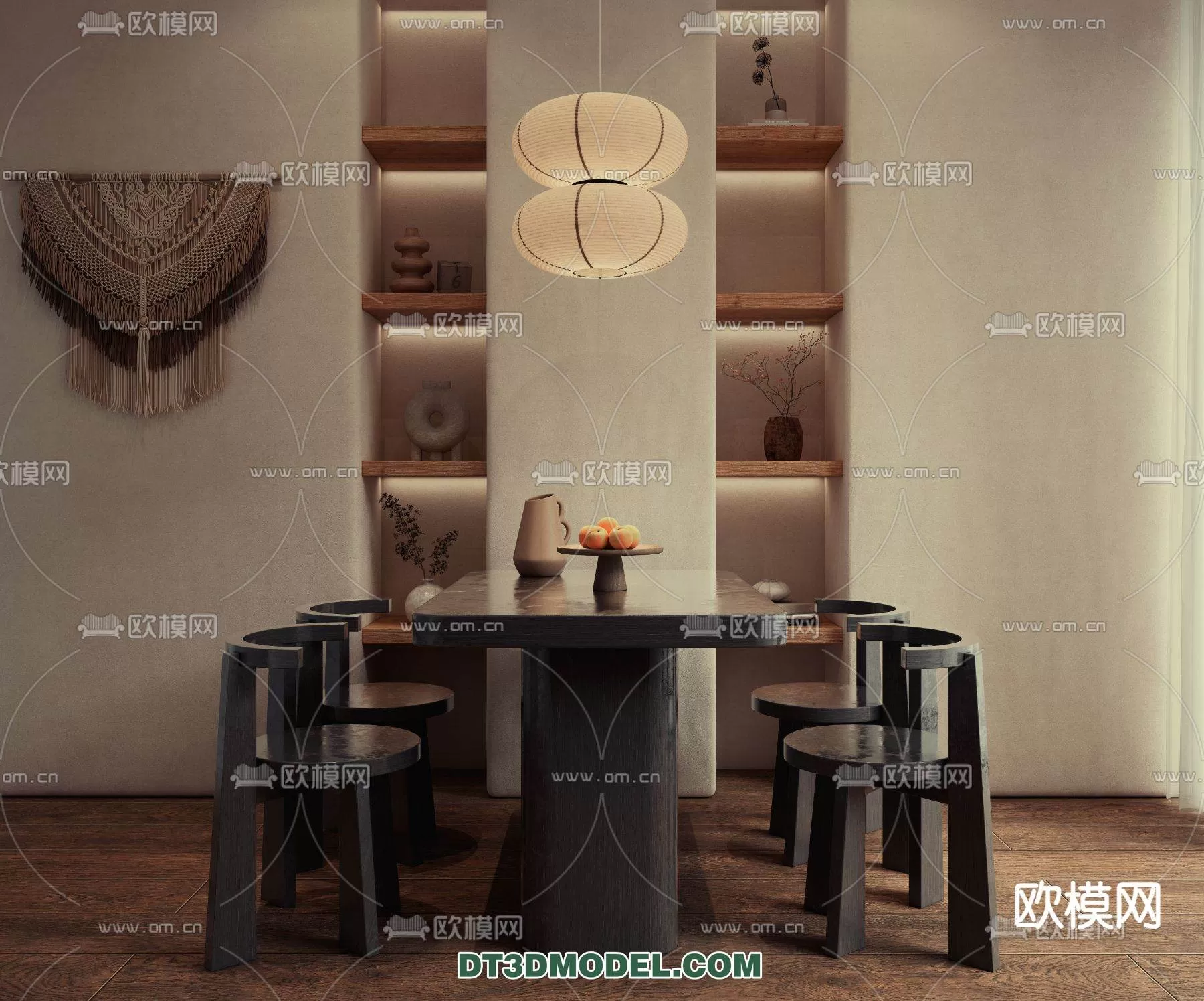 WABI SABI STYLE 3D MODELS – DINING TABLE – 0110