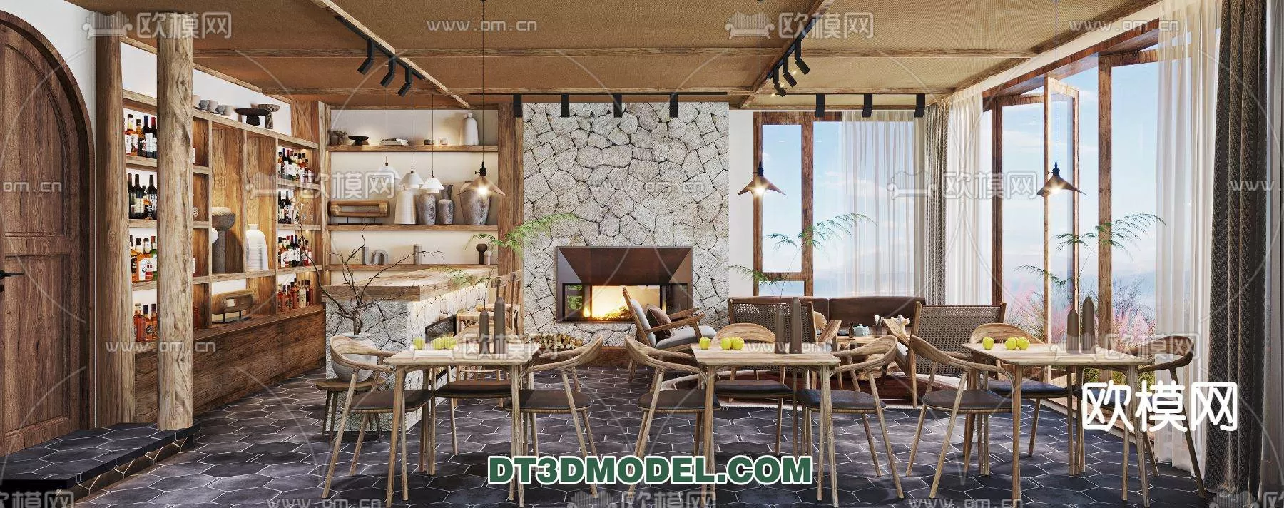 WABI SABI STYLE 3D MODELS – DINING TABLE – 0111