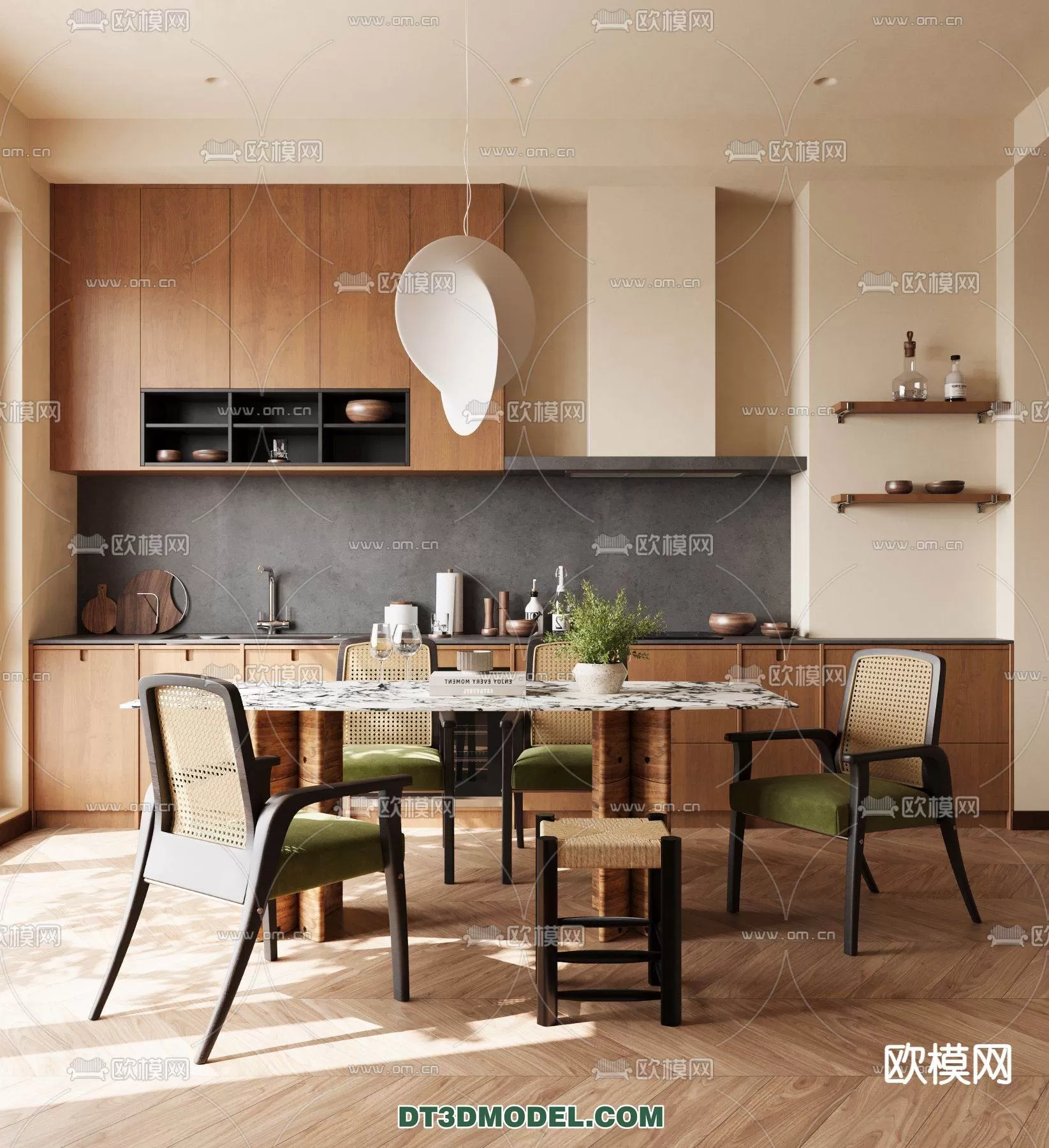 WABI SABI STYLE 3D MODELS – DINING TABLE – 0115