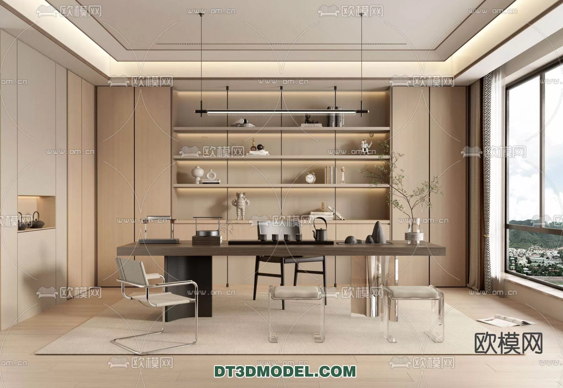 WABI SABI STYLE 3D MODELS – DINING TABLE – 0116