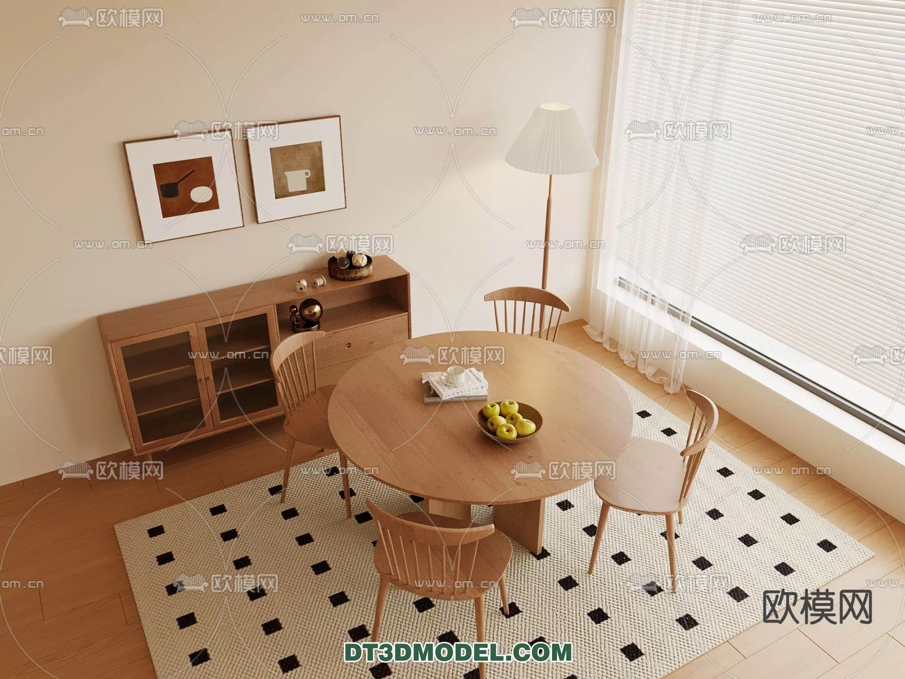 WABI SABI STYLE 3D MODELS – DINING TABLE – 0118