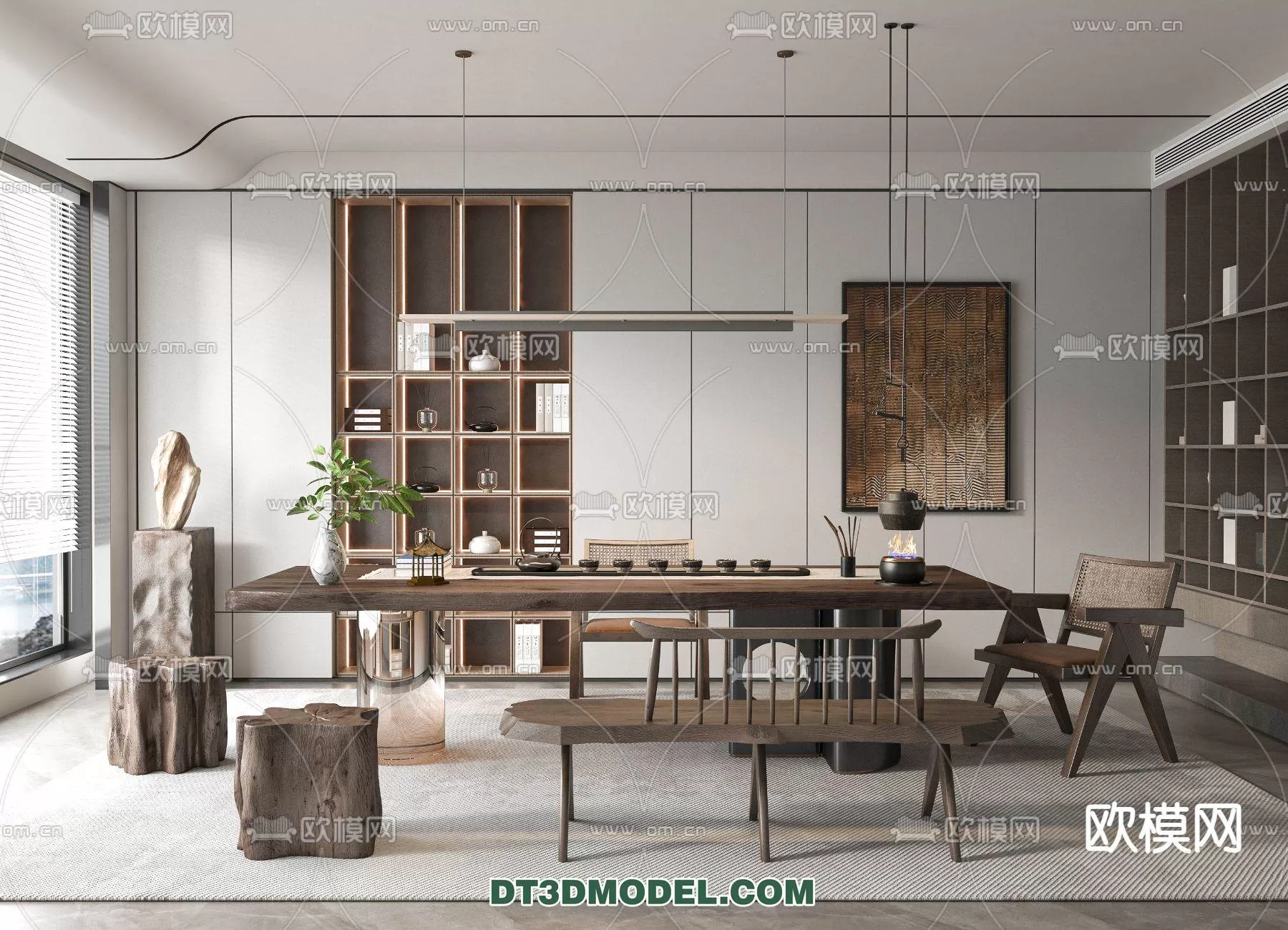 WABI SABI STYLE 3D MODELS – DINING TABLE – 0119