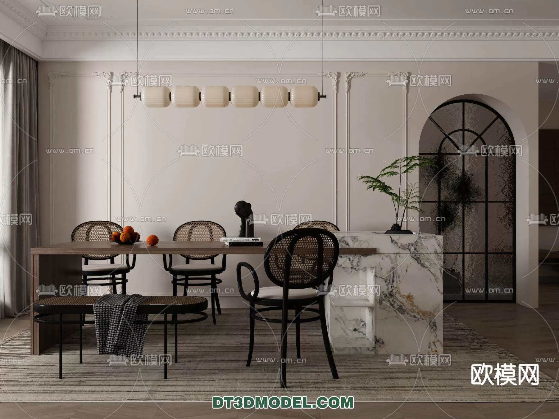 WABI SABI STYLE 3D MODELS – DINING TABLE – 0120