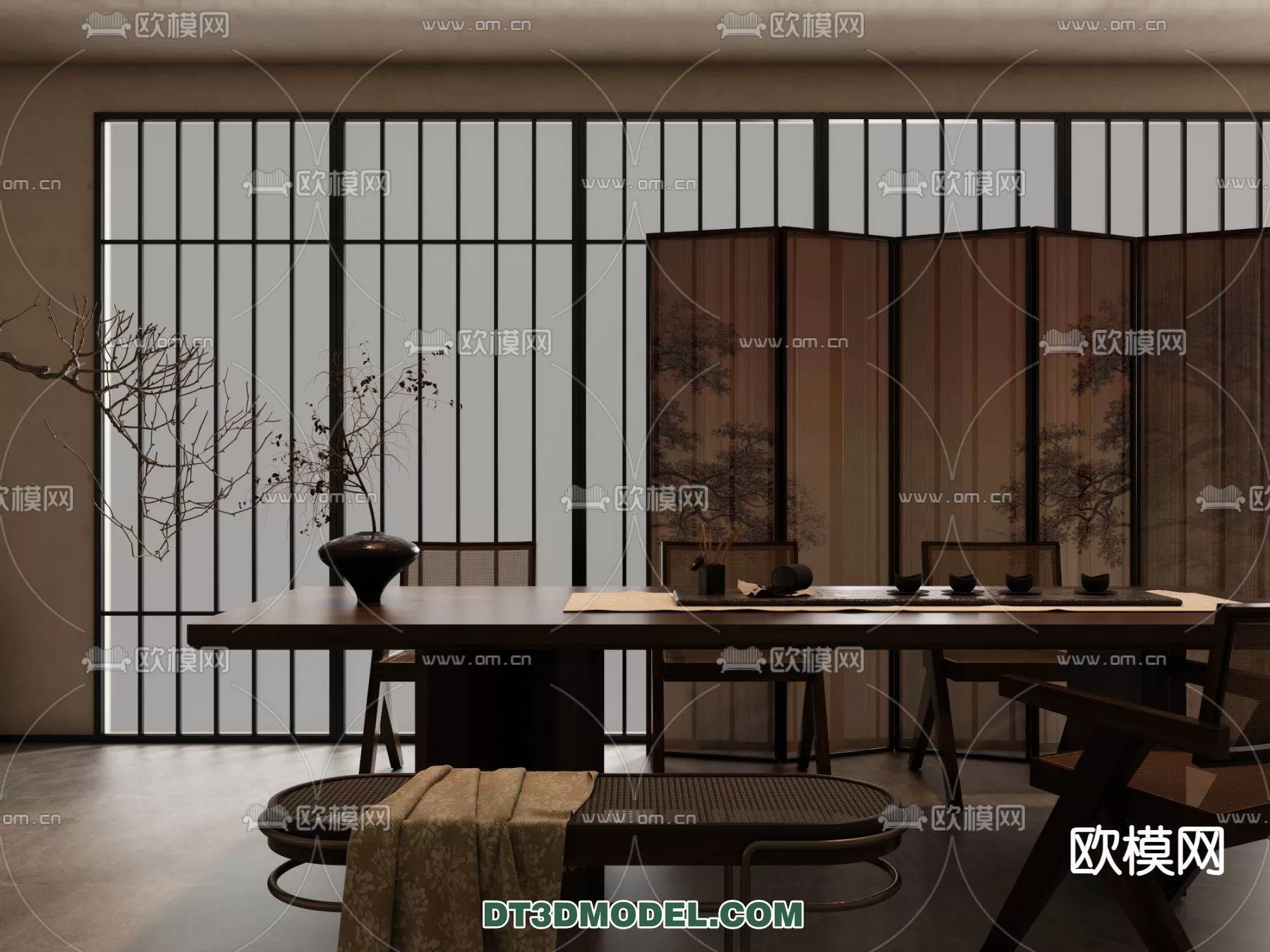 WABI SABI STYLE 3D MODELS – DINING TABLE – 0122