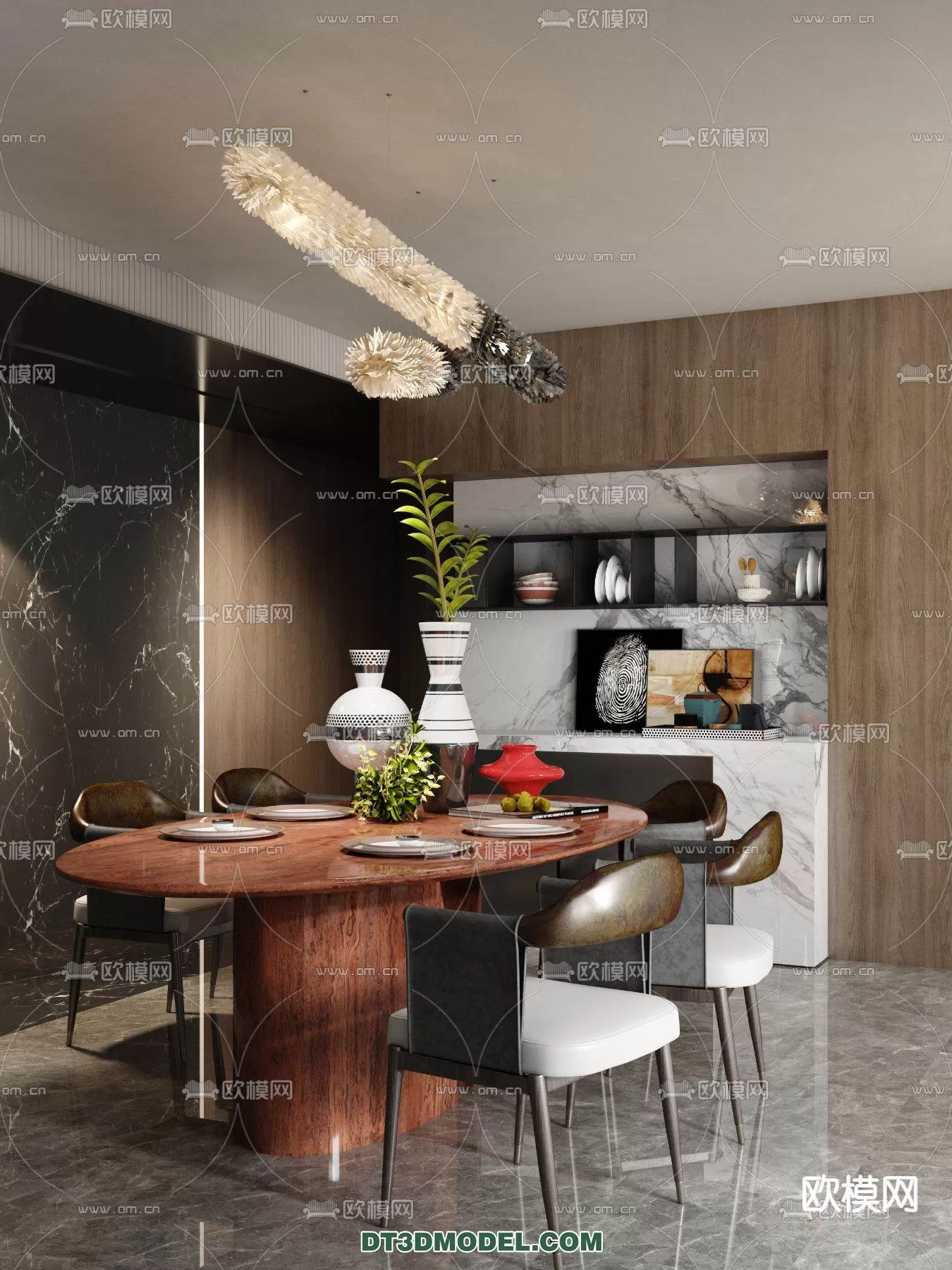 WABI SABI STYLE 3D MODELS – DINING TABLE – 0126