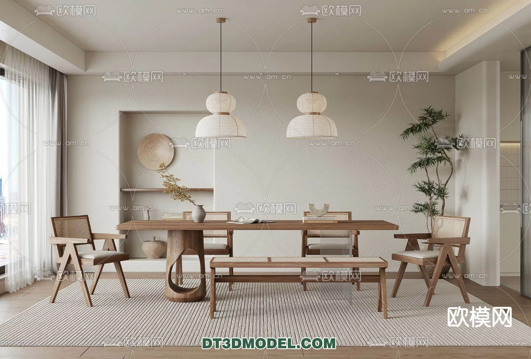 WABI SABI STYLE 3D MODELS – DINING TABLE – 0127