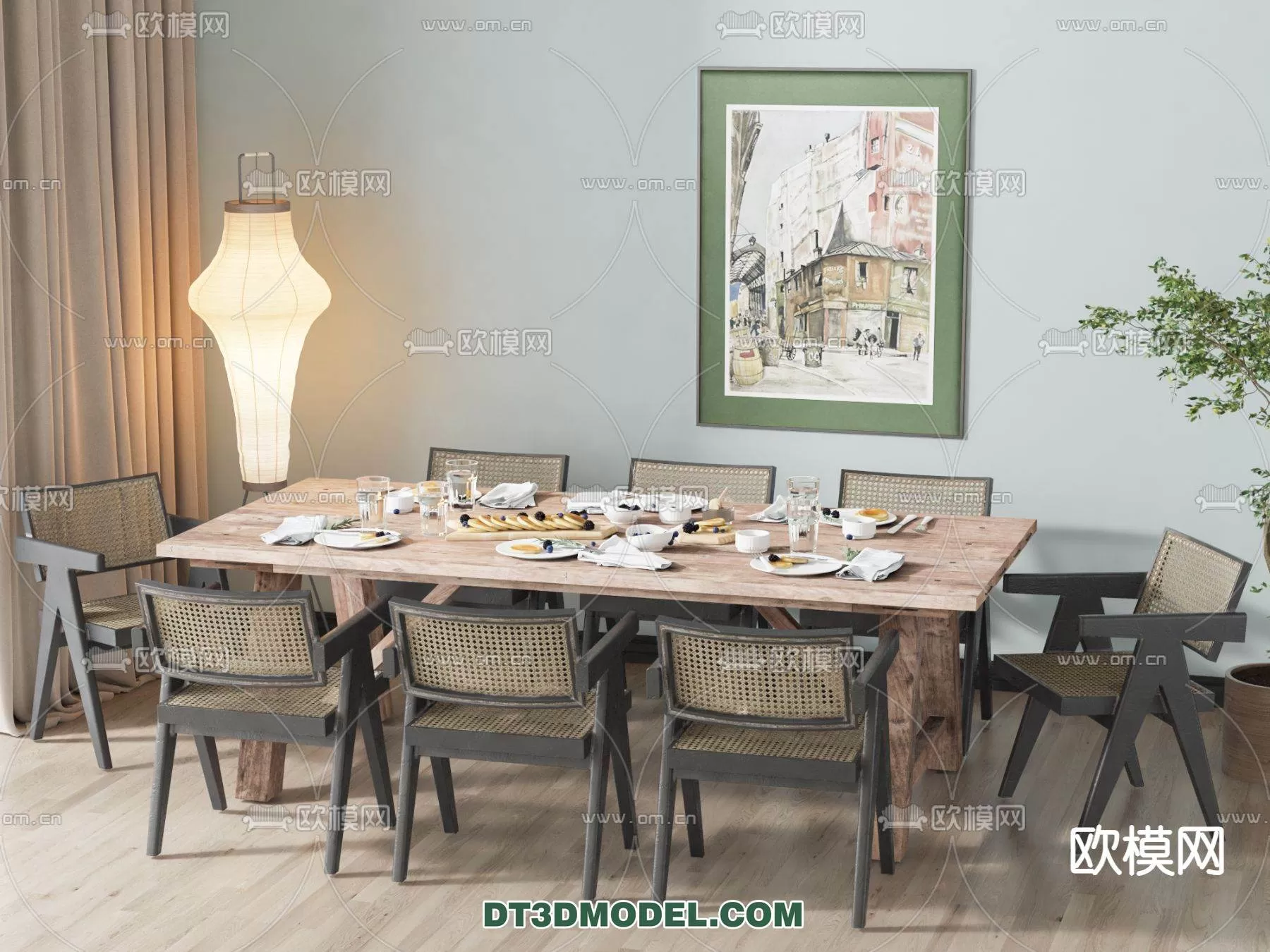 WABI SABI STYLE 3D MODELS – DINING TABLE – 0129
