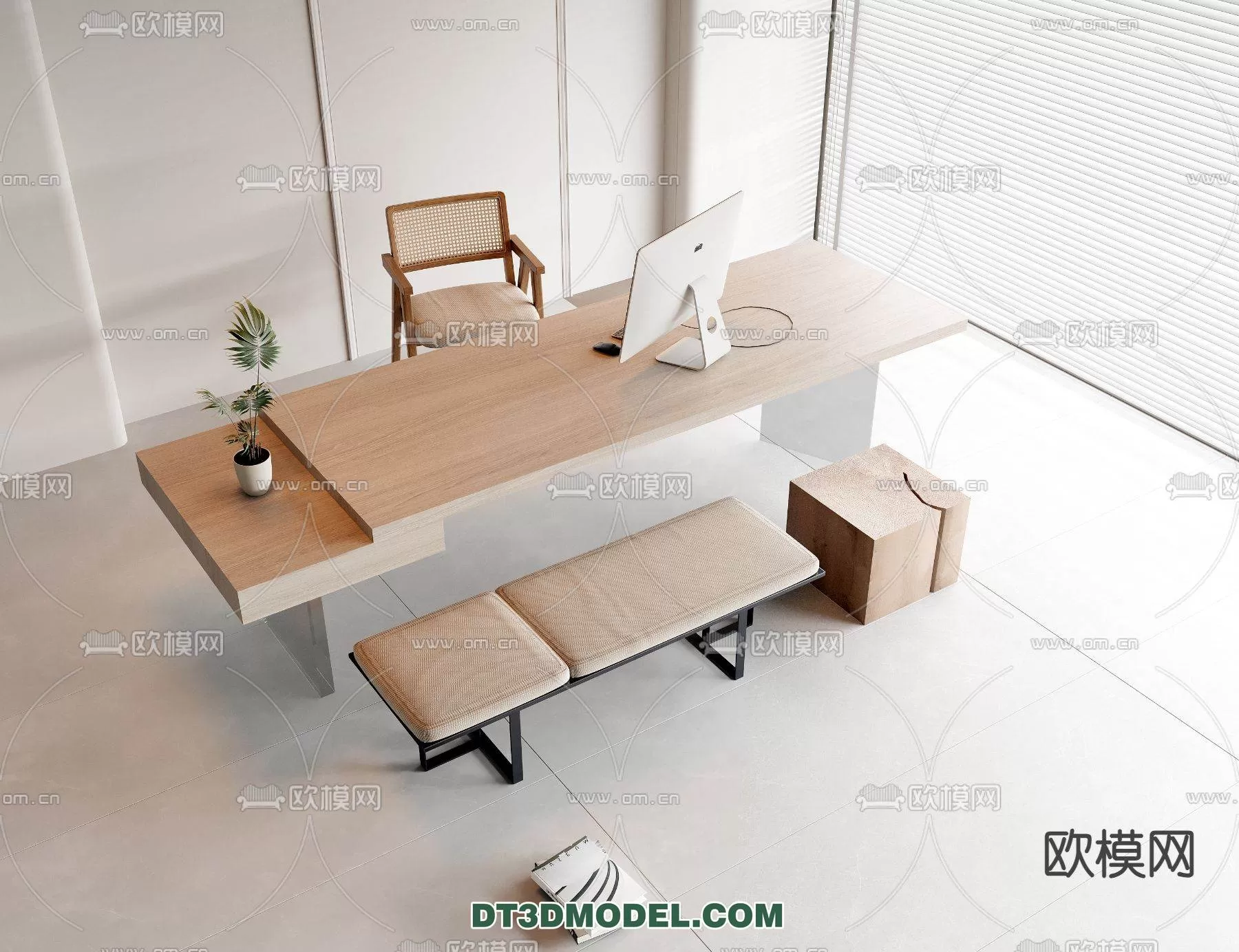 WABI SABI STYLE 3D MODELS – DINING TABLE – 0130